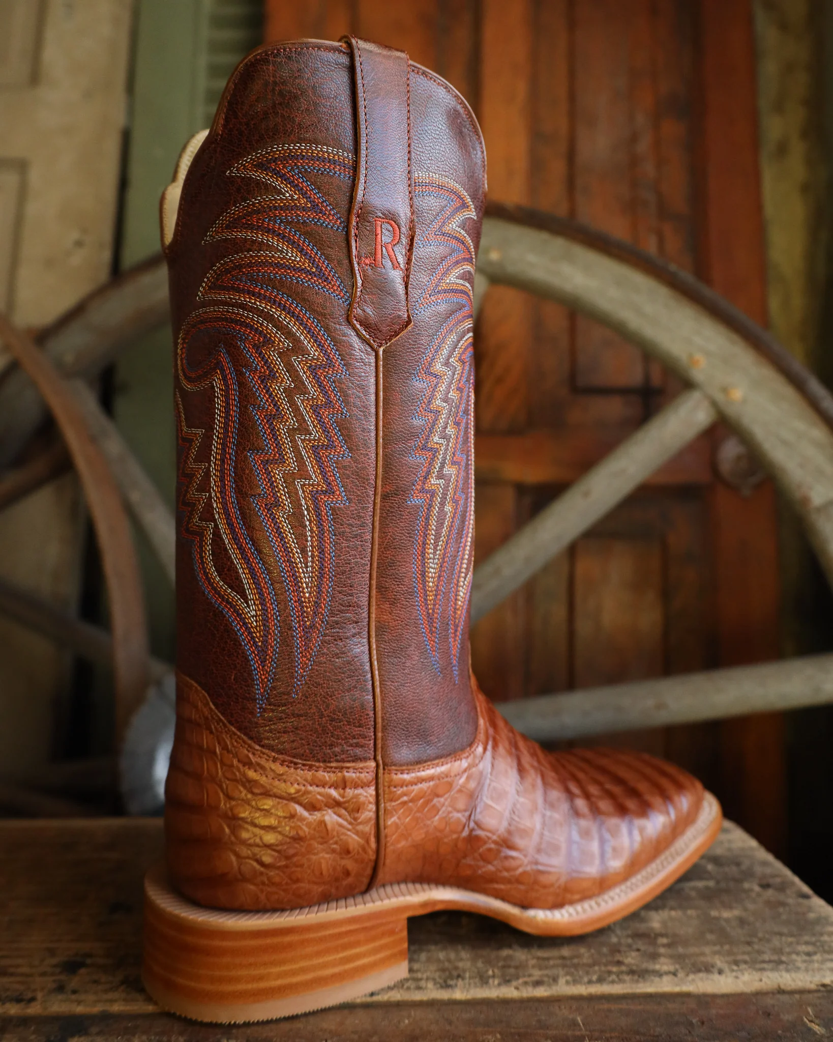 R. Watson Men's Caiman Belly Wide Square 13" Boot - Image 7