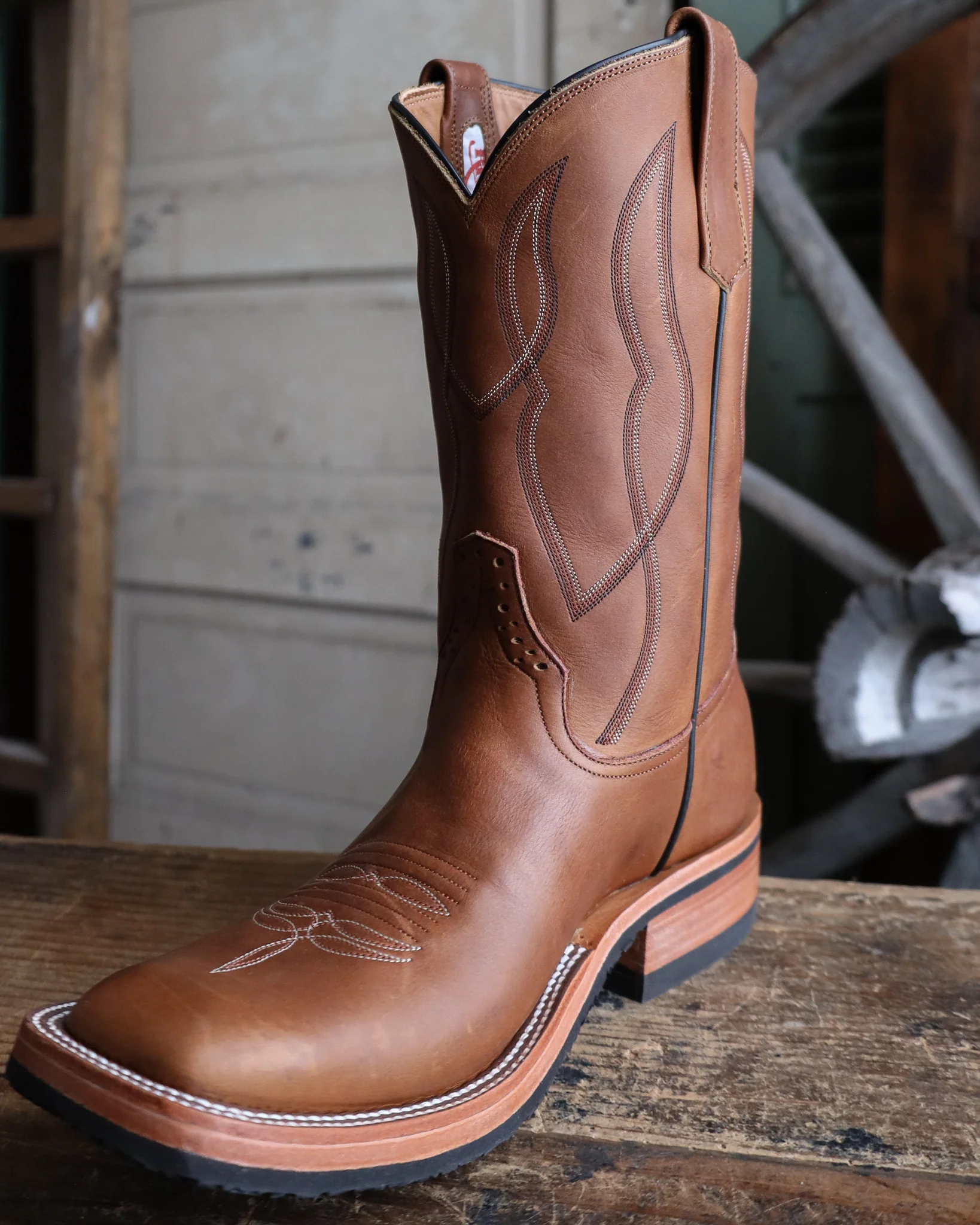 RIOS OF MERCEDES MEN'S CHESTNUT BLACK HAWK 11" BOOT - Image 5