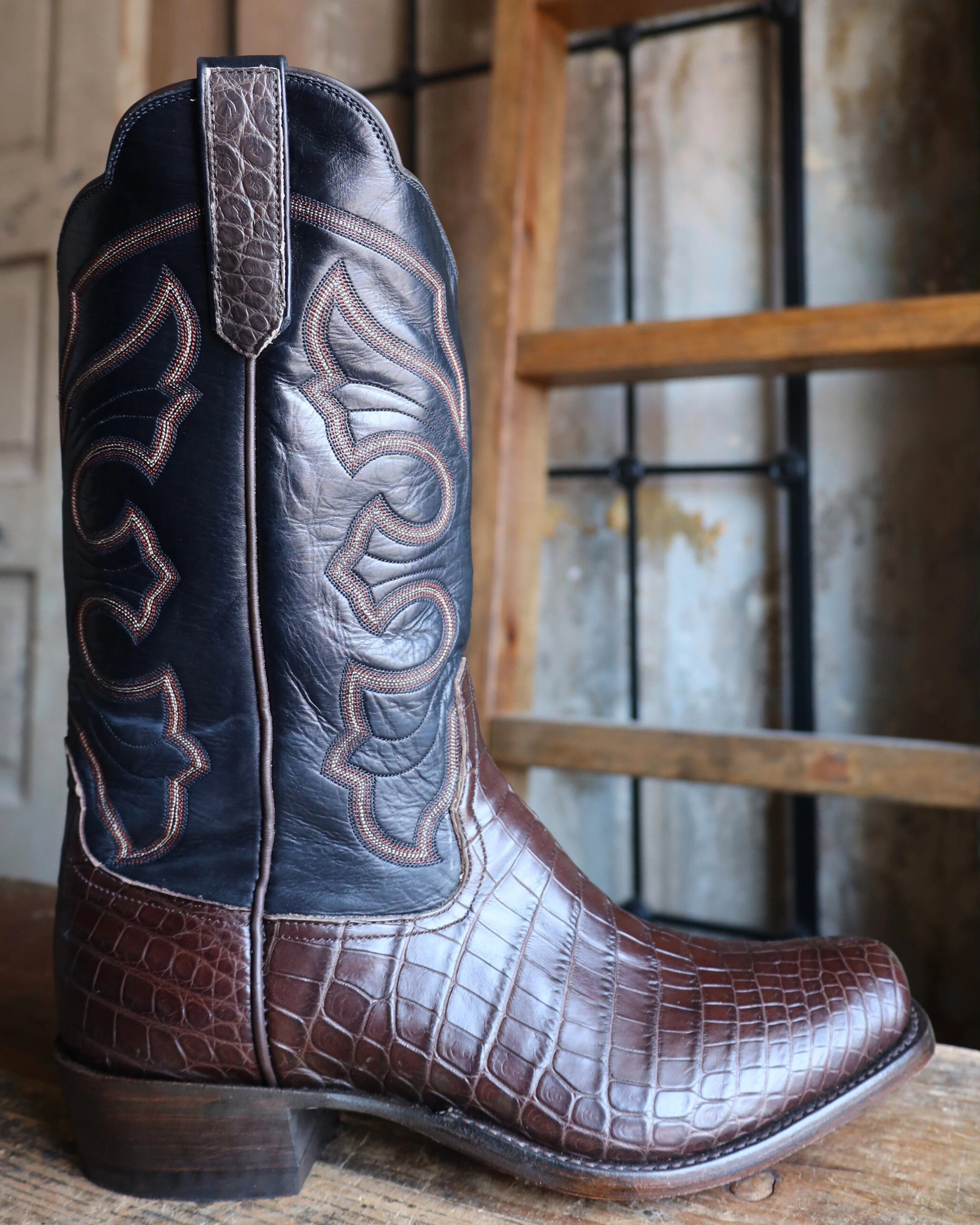Rios Of Mercedes Men's Chocolate Nile Crocodile Belly 13" Boot - Image 10