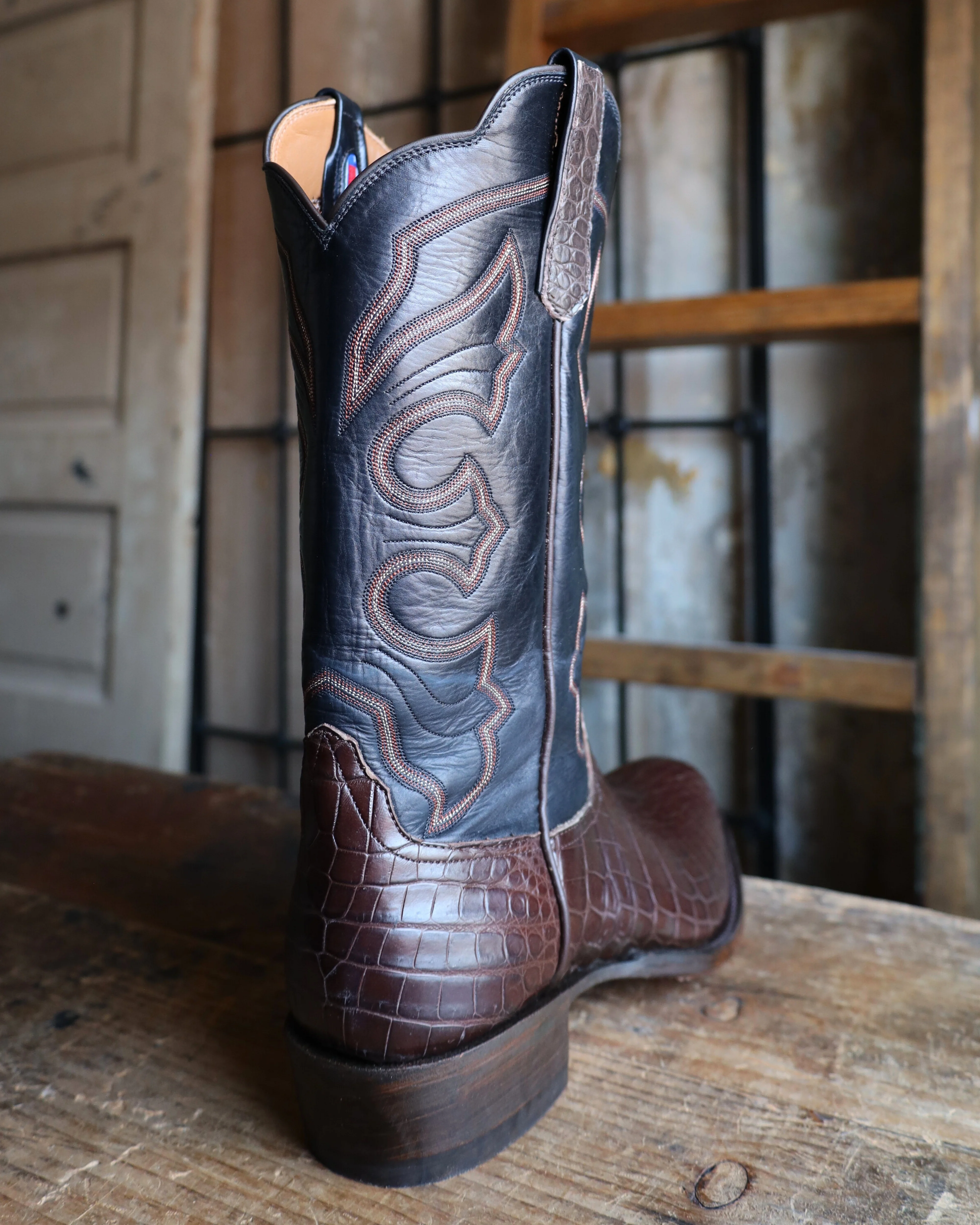 Rios Of Mercedes Men's Chocolate Nile Crocodile Belly 13" Boot - Image 8