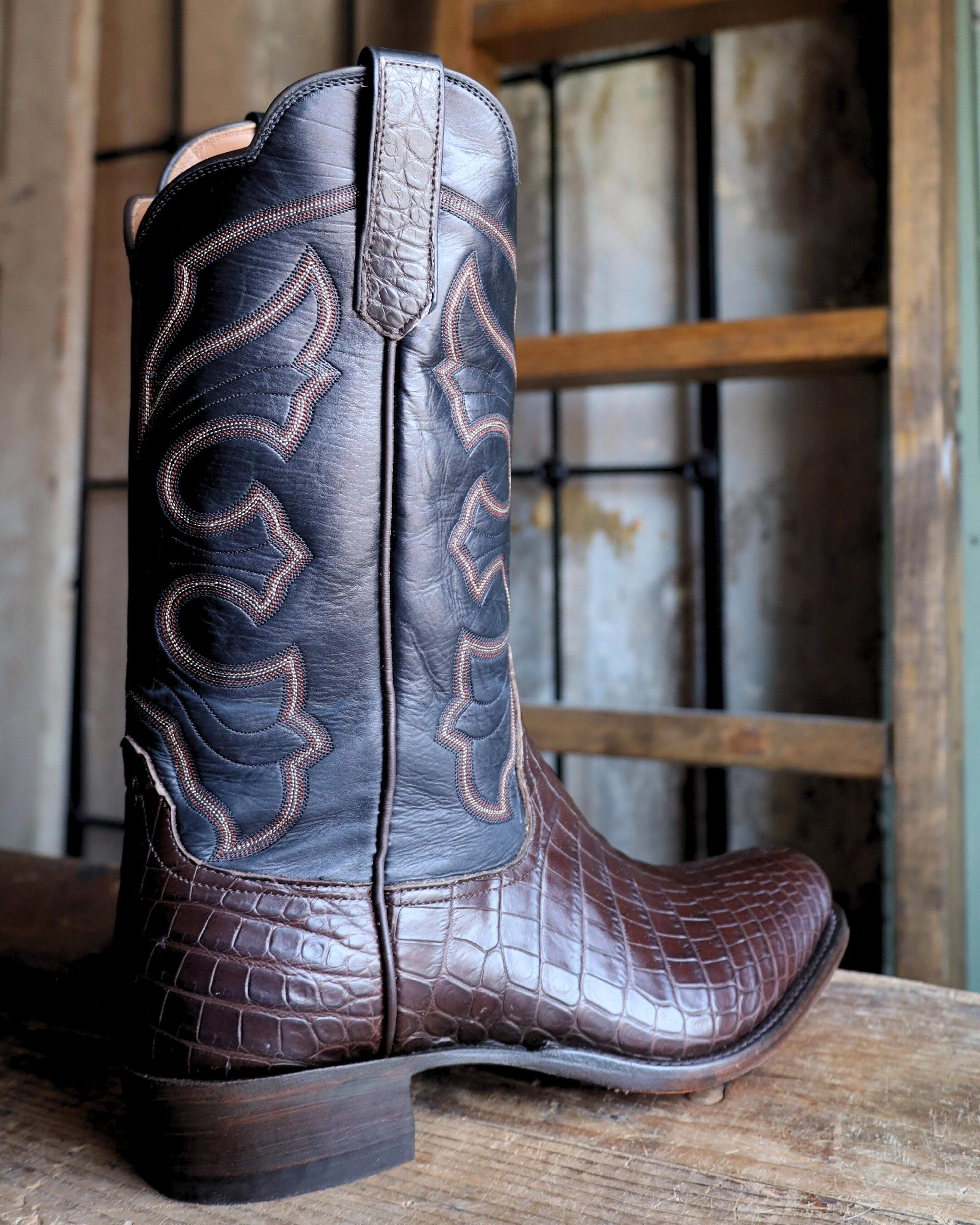 Rios Of Mercedes Men's Chocolate Nile Crocodile Belly 13" Boot - Image 9
