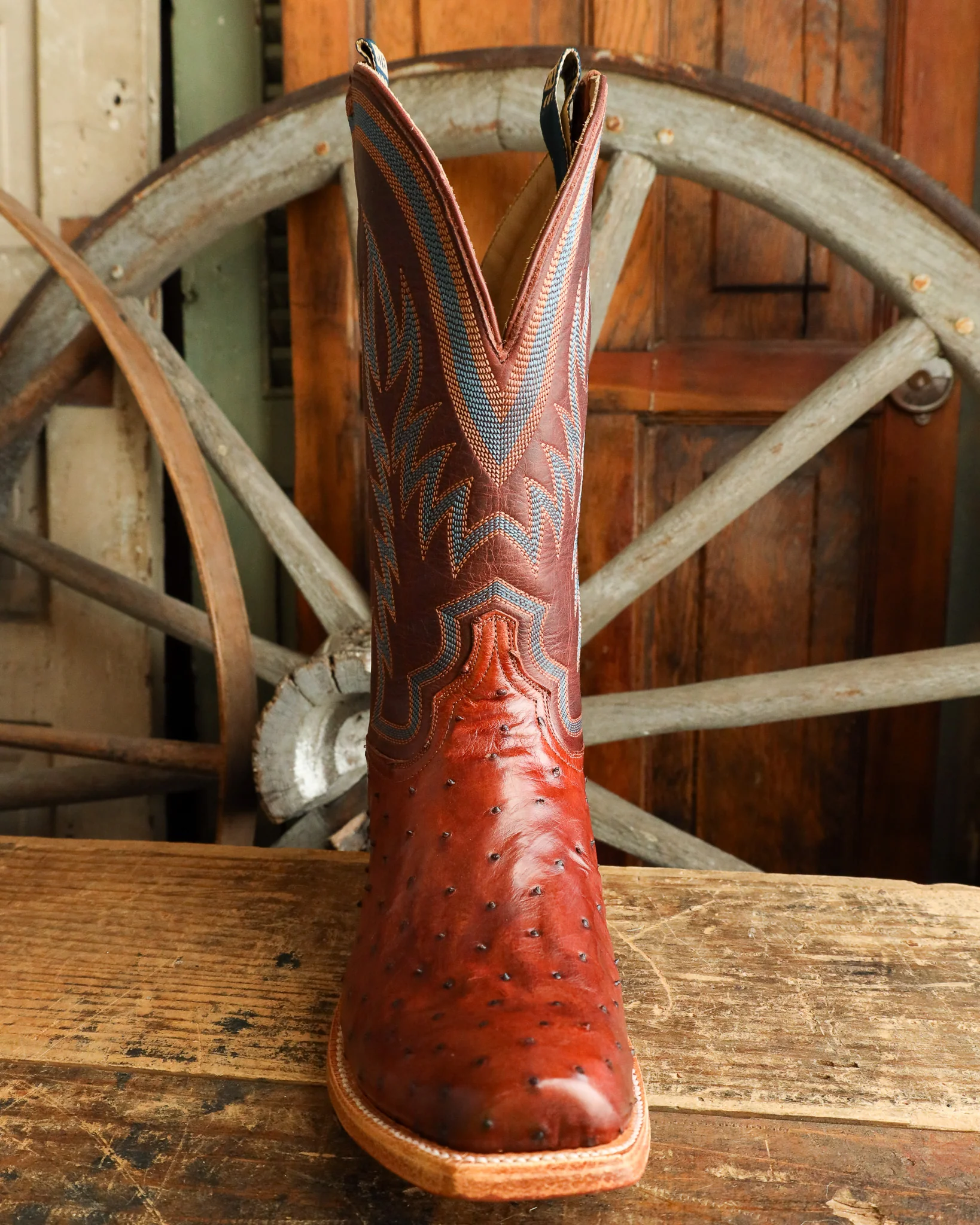 Hyer Men's Culver Full Quill Ostrich Brandy Cognac 13" Boot - Image 3