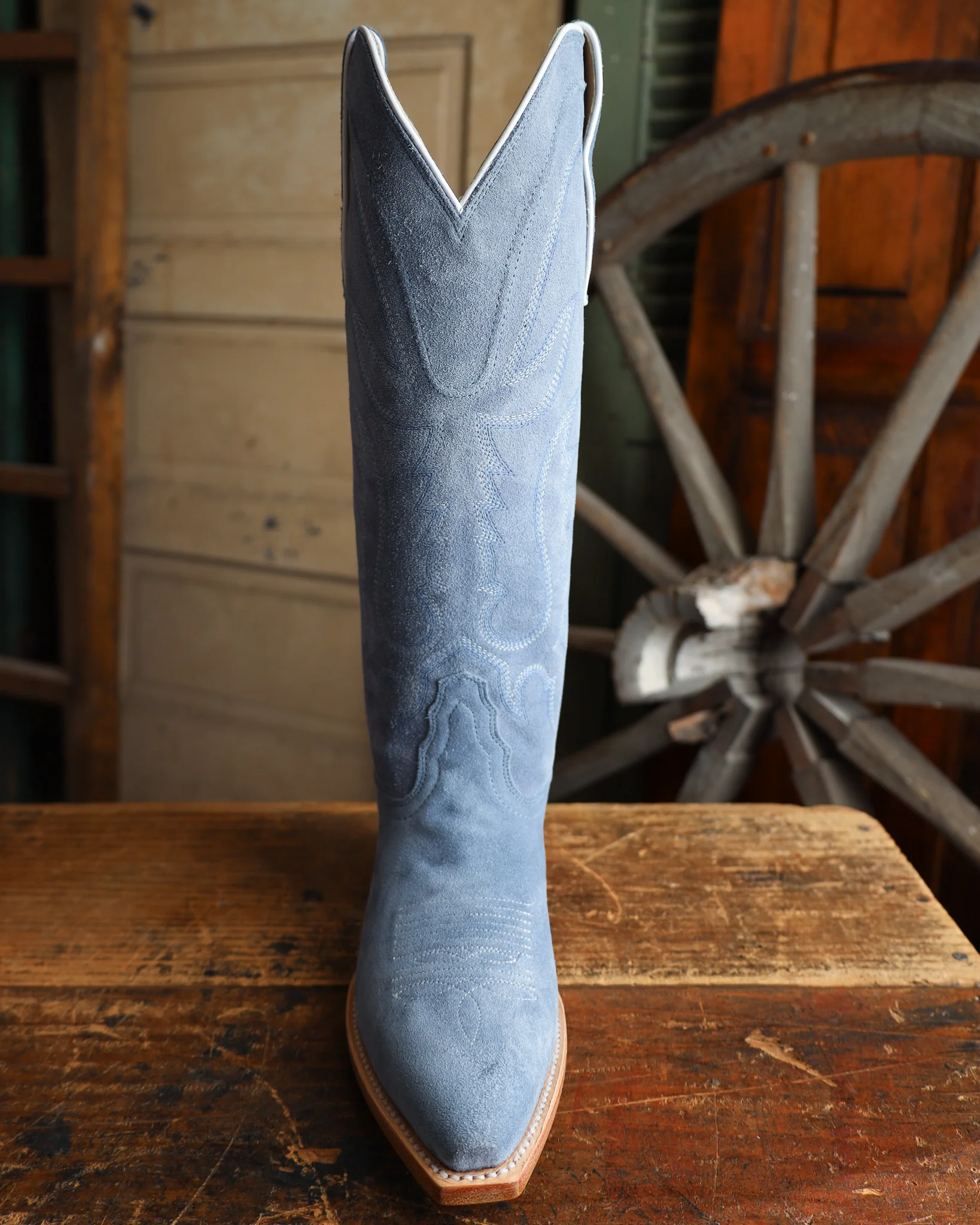 Tony Lama Women's Liz Suede 15" Boot- Denim - Image 3