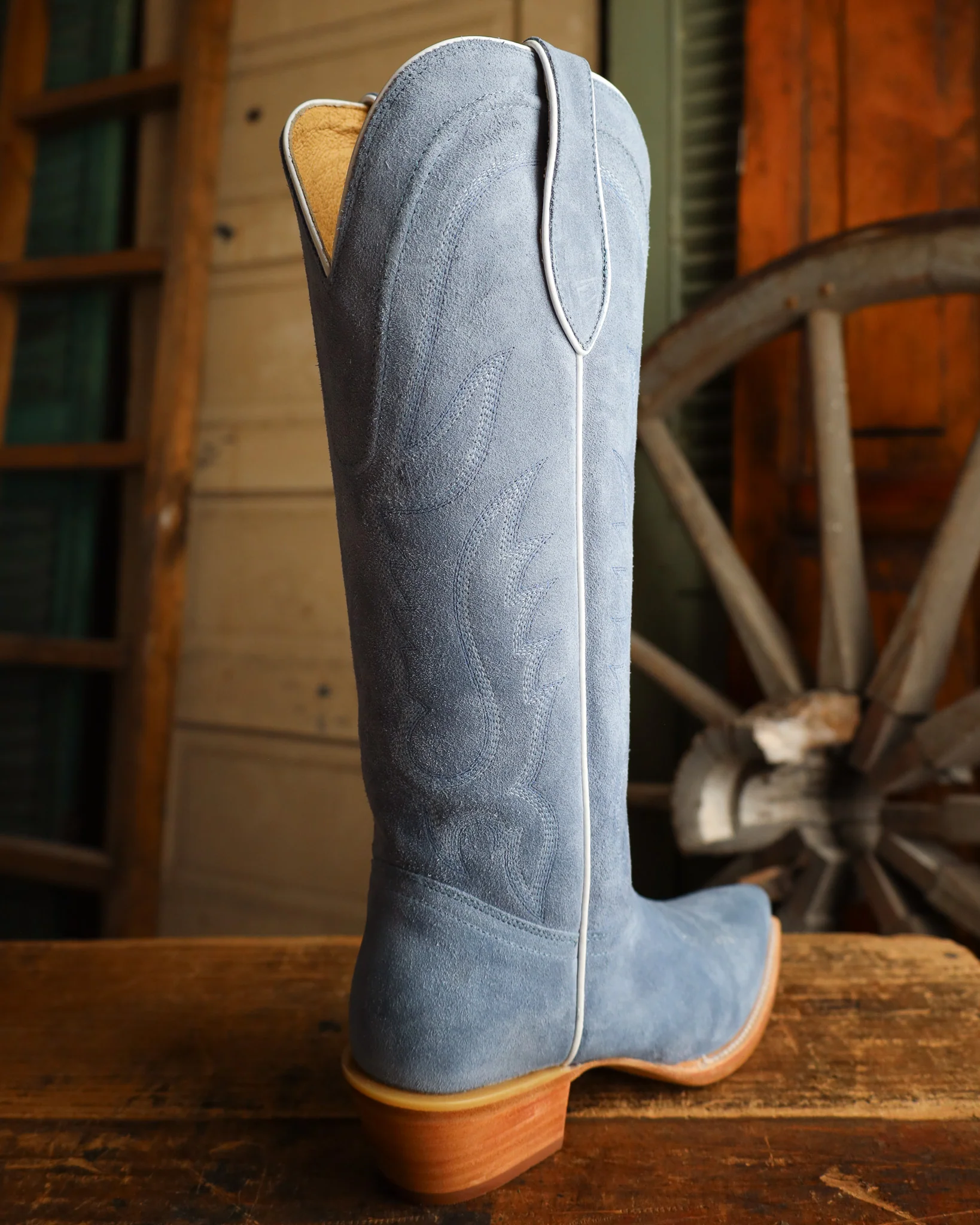 Tony Lama Women's Liz Suede 15" Boot- Denim - Image 9