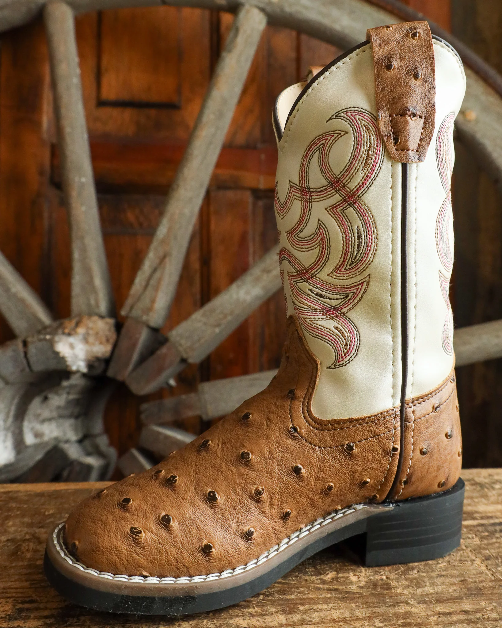 Old West Boys Full Quill Ostrich Boot - Image 4