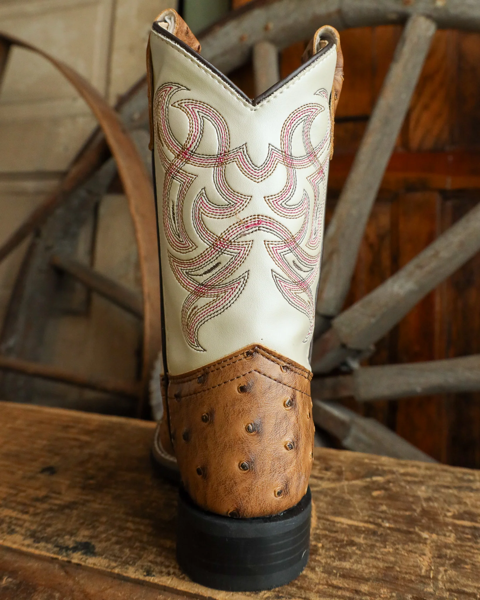Old West Boys Full Quill Ostrich Boot - Image 5