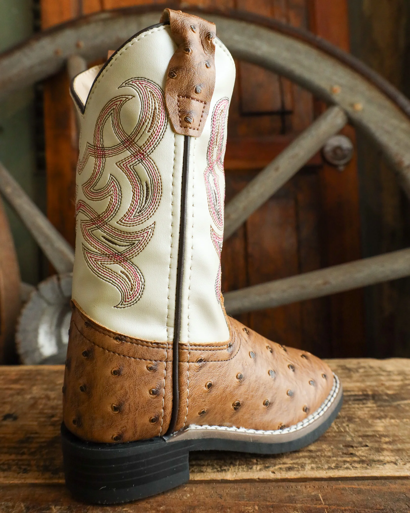 Old West Boys Full Quill Ostrich Boot - Image 6