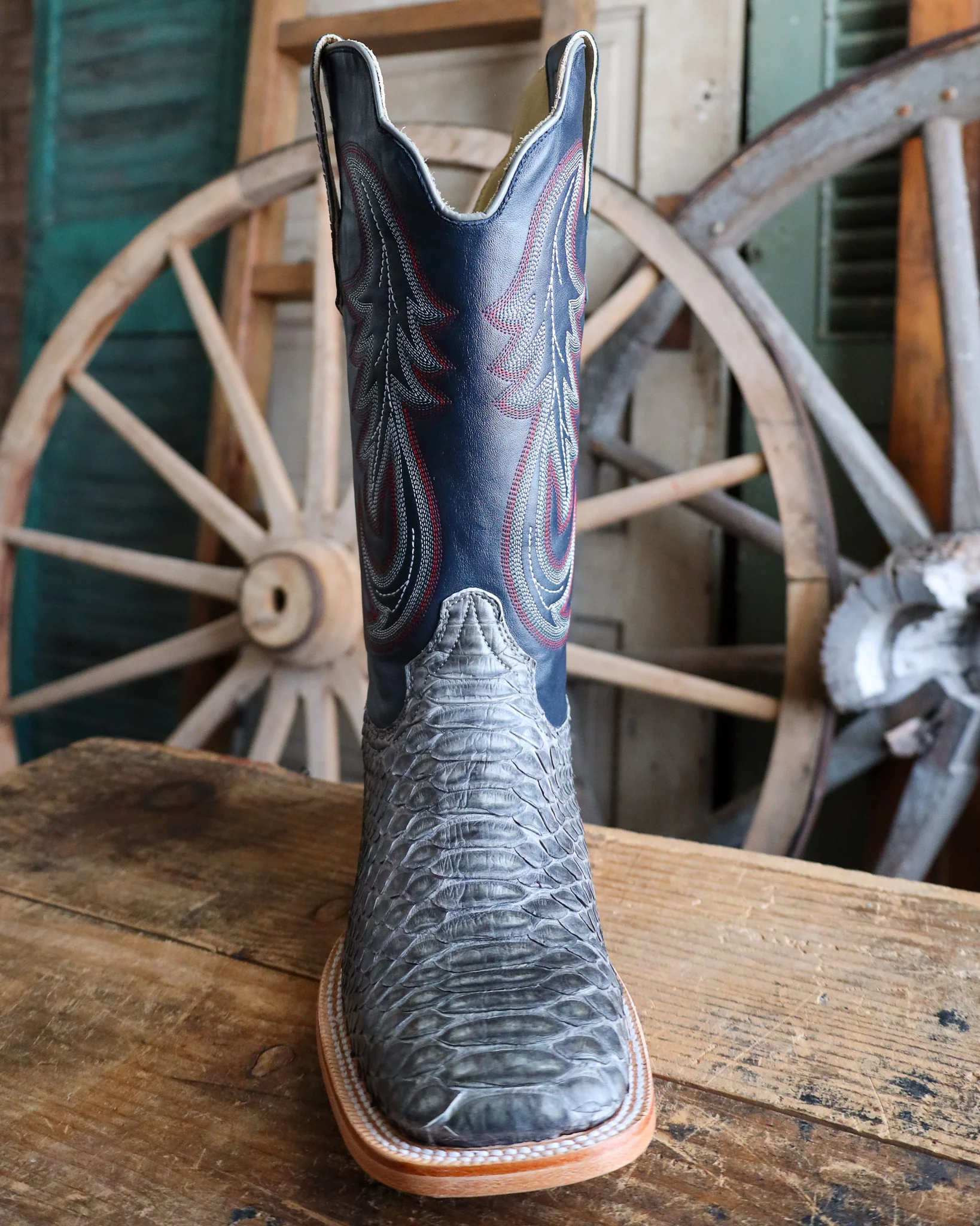 R. Watson Men's Python Wide Square 13″ Western Boot - Image 3