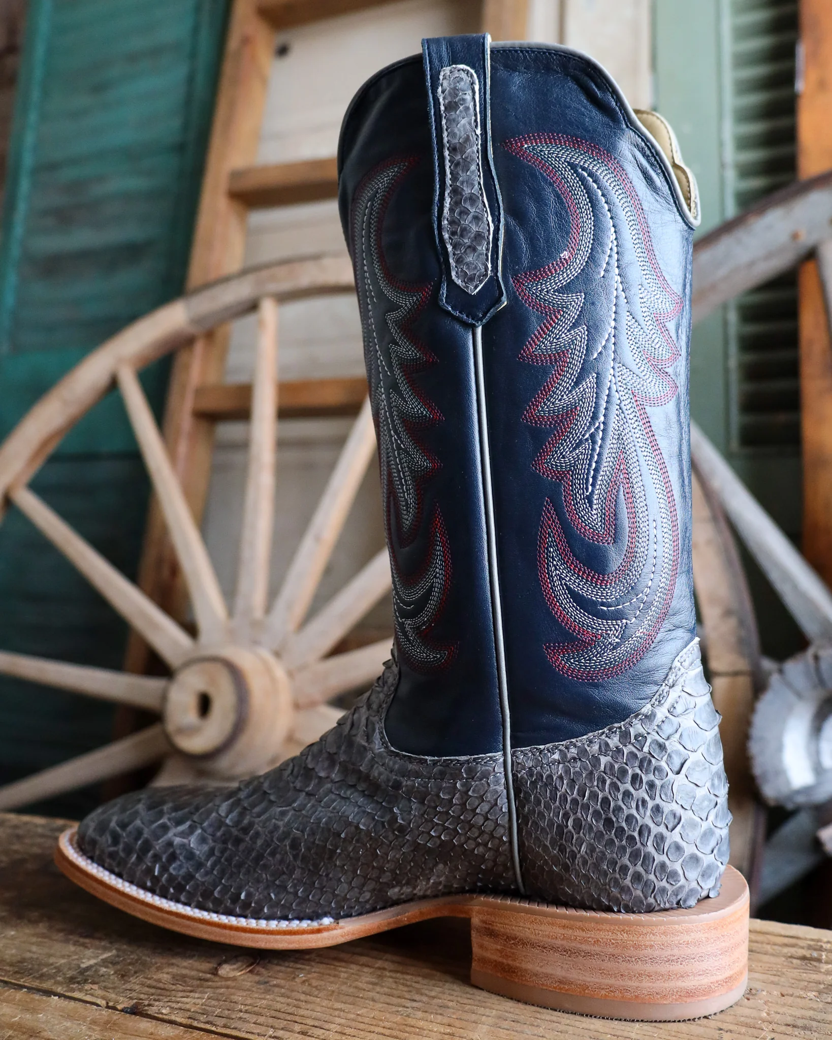R. Watson Men's Python Wide Square 13″ Western Boot - Image 6