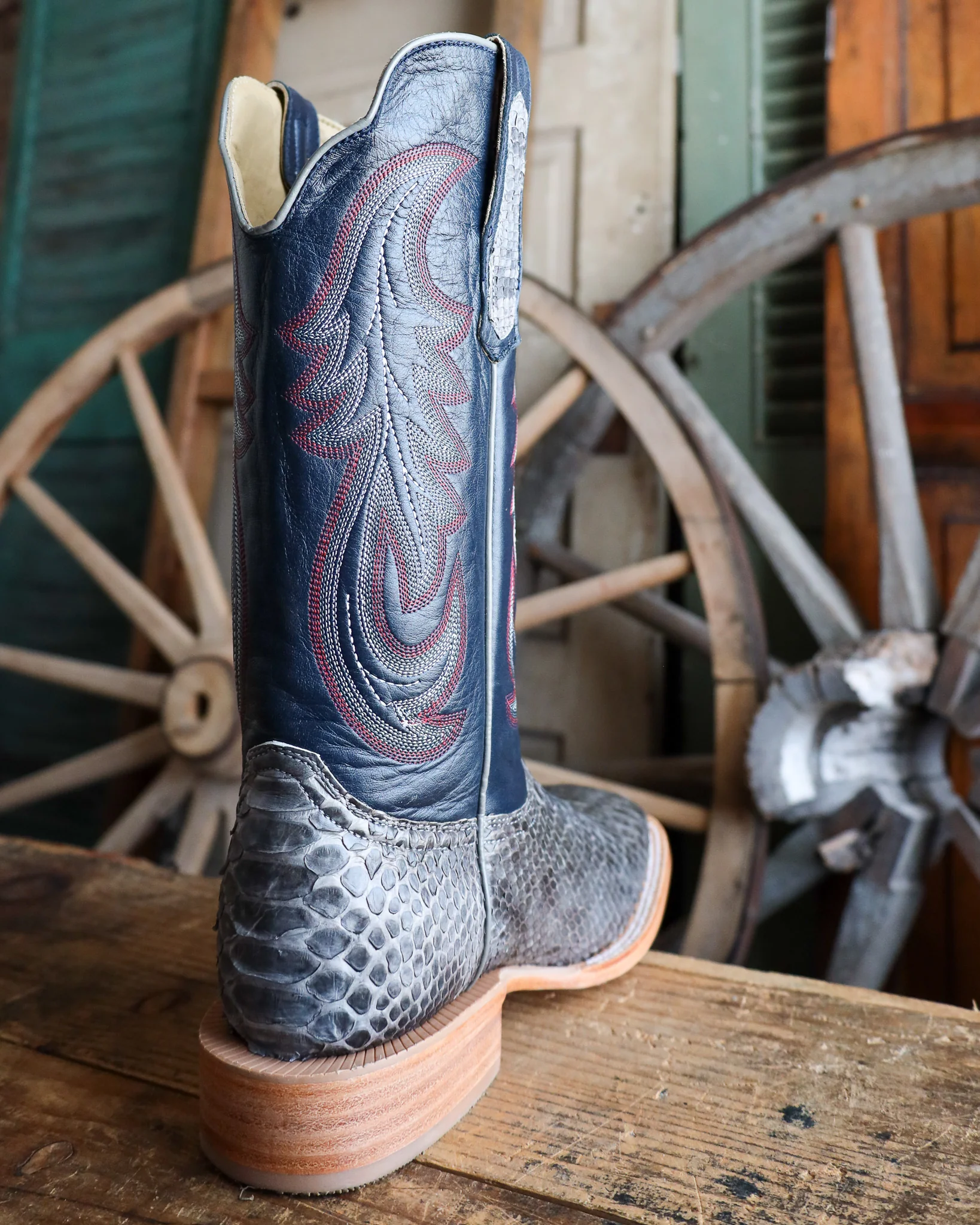 R. Watson Men's Python Wide Square 13″ Western Boot - Image 7