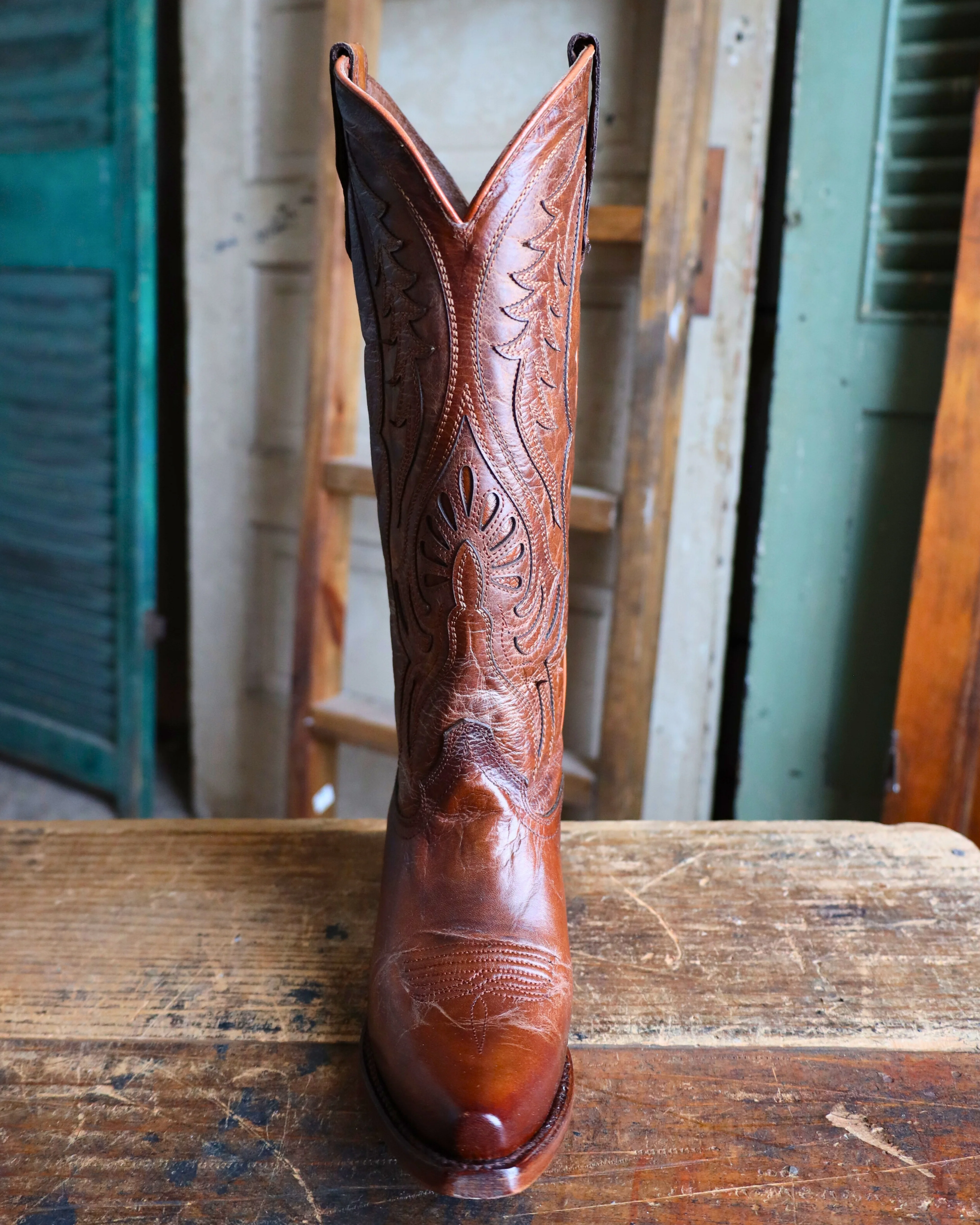 Circle G by Corral Women's Bronze with Inlays Snip Toe 14" Boots - Image 3