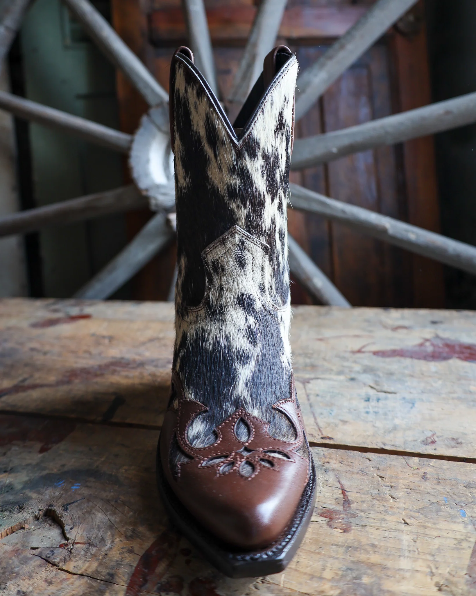 Caborca Silver By Liberty Black Women's Kaia Wingtip Hair On Hide 8" Bootie - Image 3