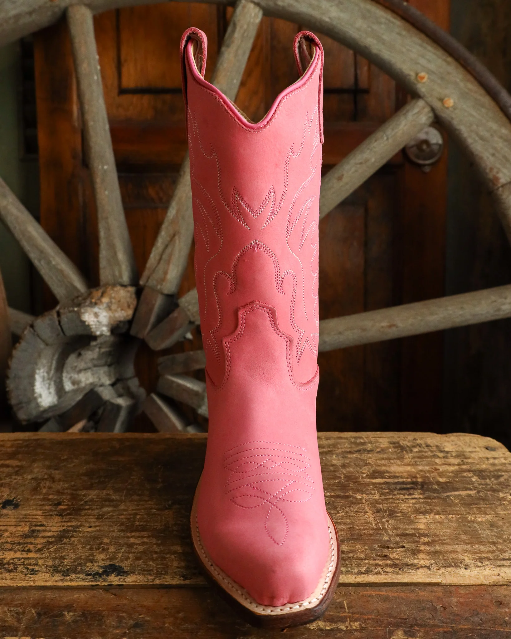 Old West Girls Leather Snip Toe Boot - Image 3