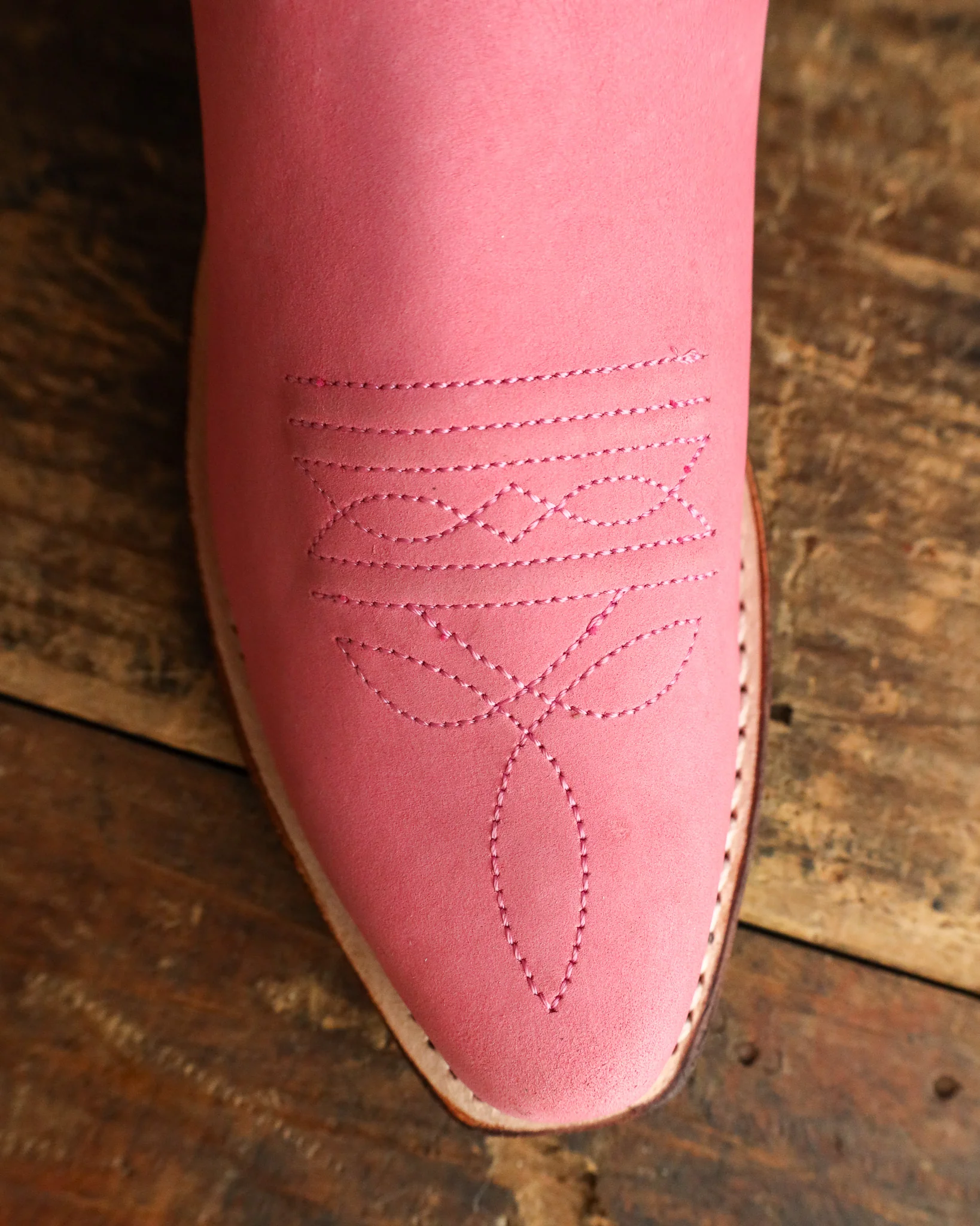 Old West Girls Leather Snip Toe Boot - Image 5