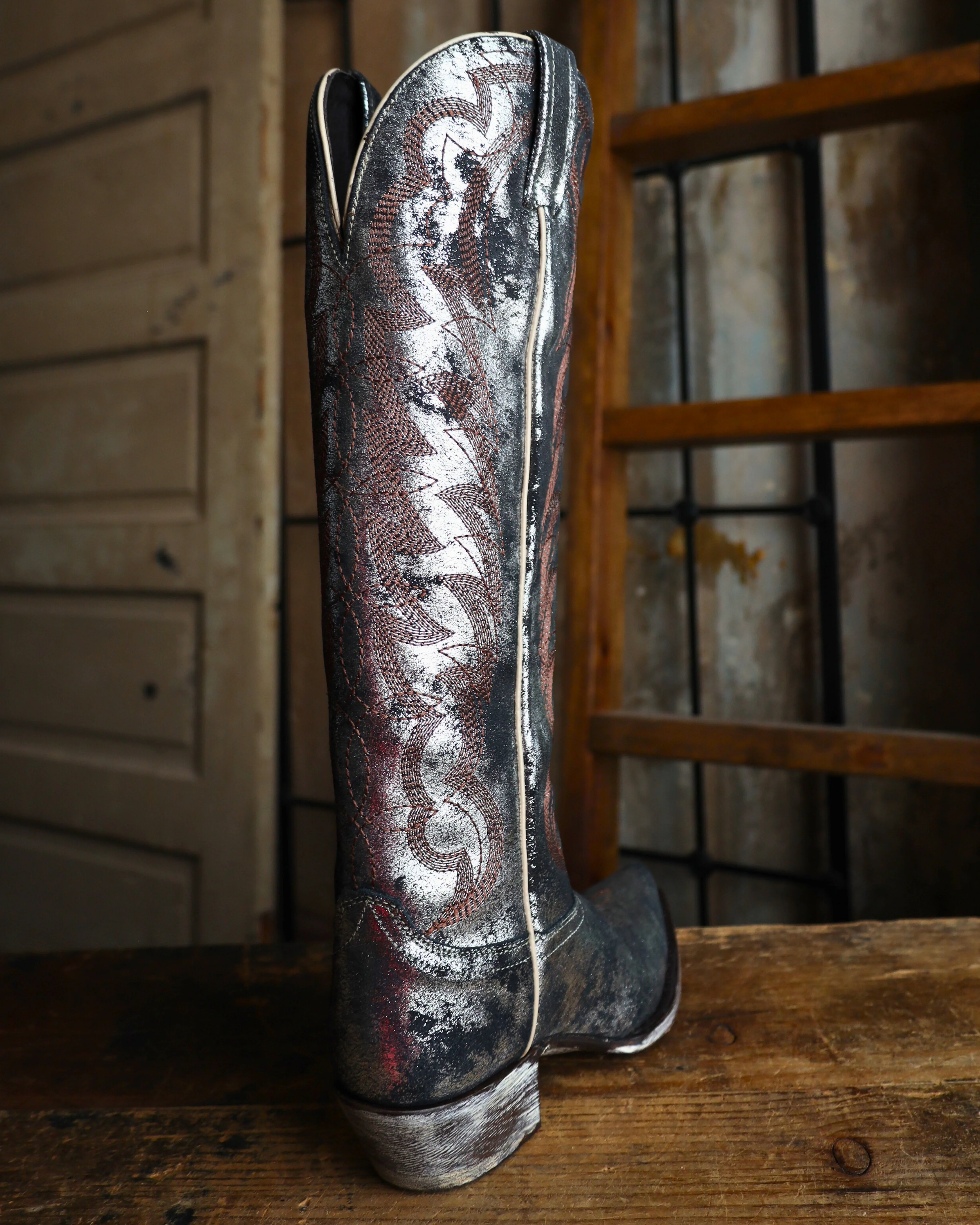CABORCA SILVER BY LIBERTY BLACK WOMEN'S SERENA GAMUZA CRACK NEGRO 16.5" BOOTS - Image 7