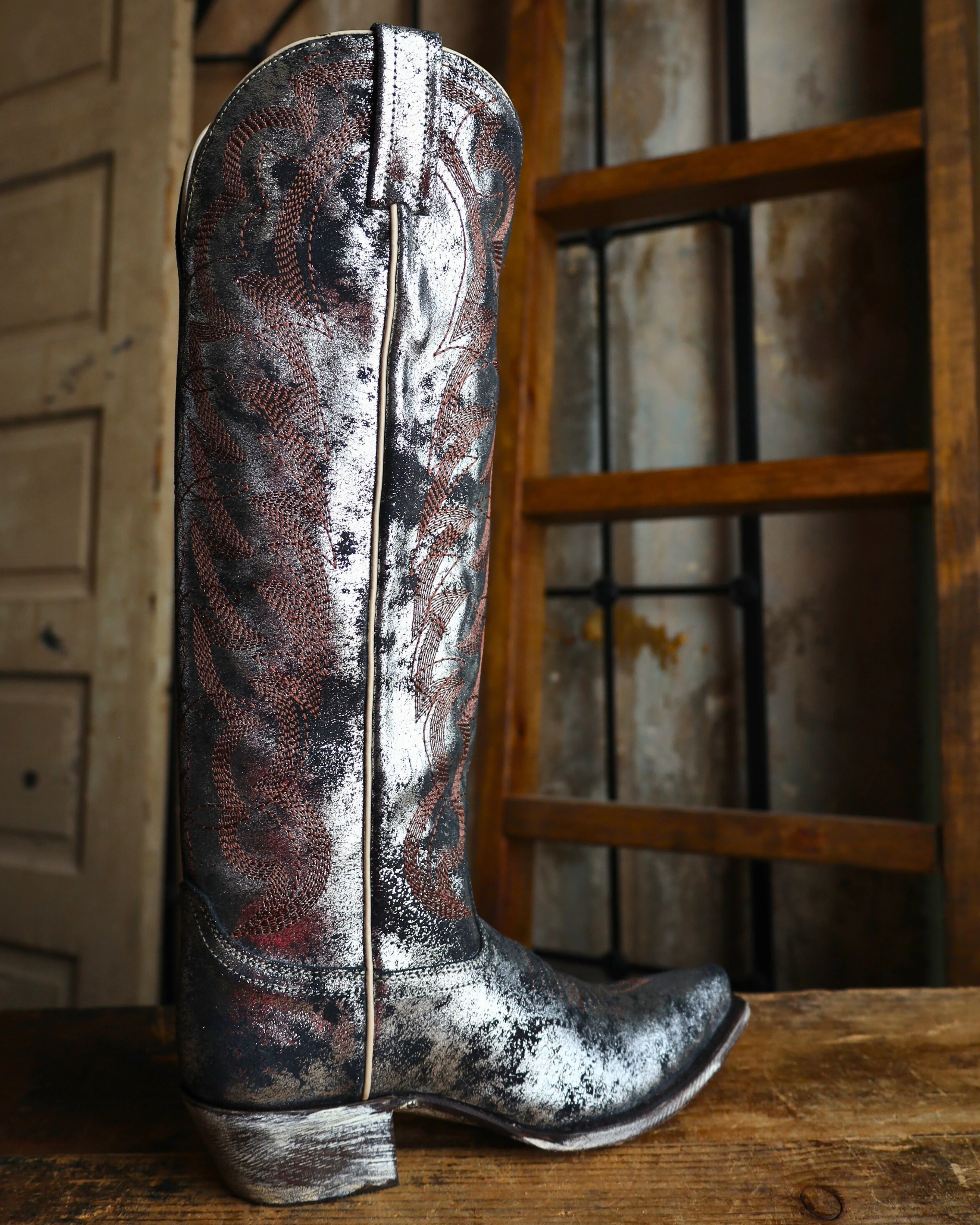 CABORCA SILVER BY LIBERTY BLACK WOMEN'S SERENA GAMUZA CRACK NEGRO 16.5" BOOTS - Image 8
