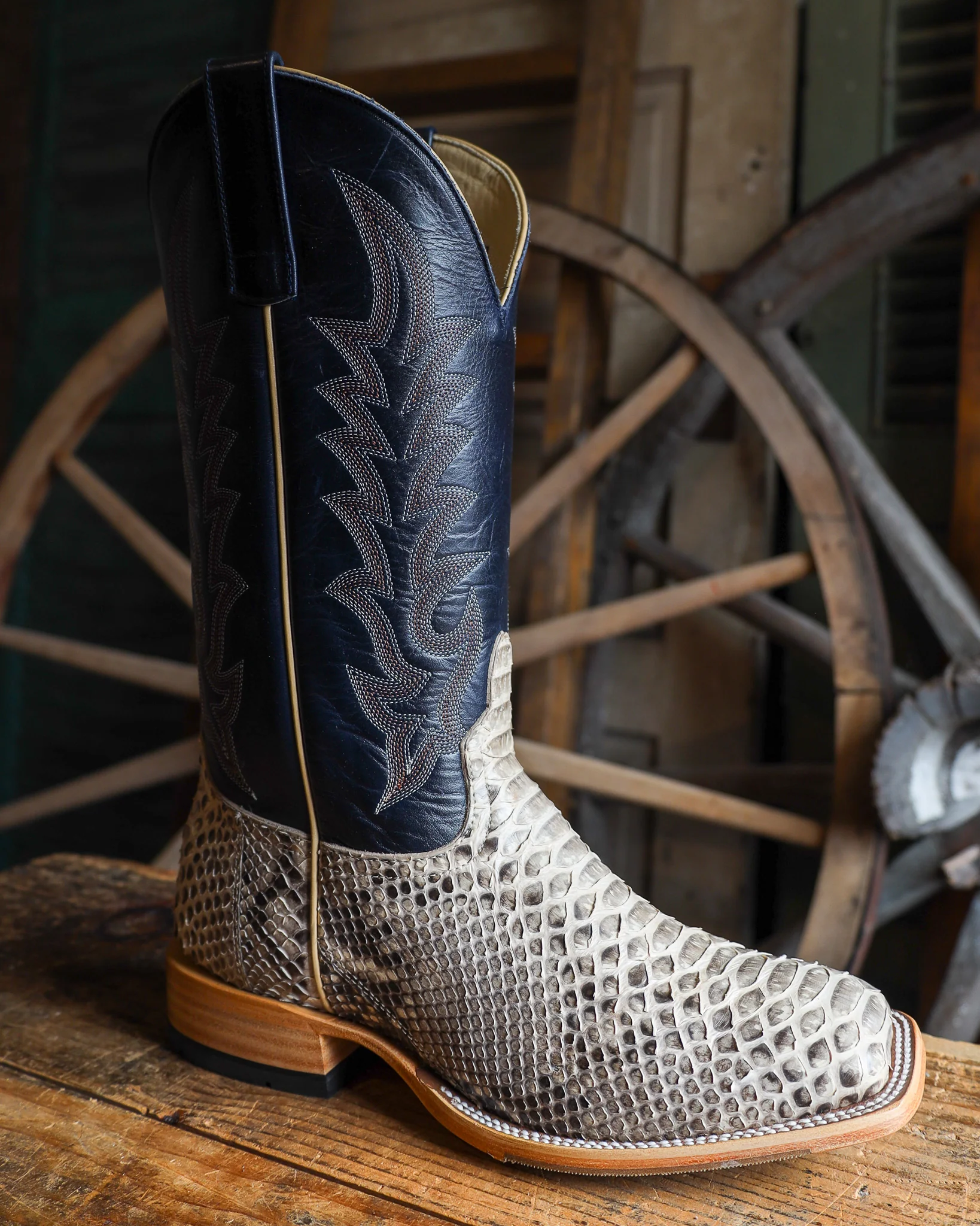 HORSE POWER MEN'S MINK PYTHON 13" BLUE BOOT - Image 2