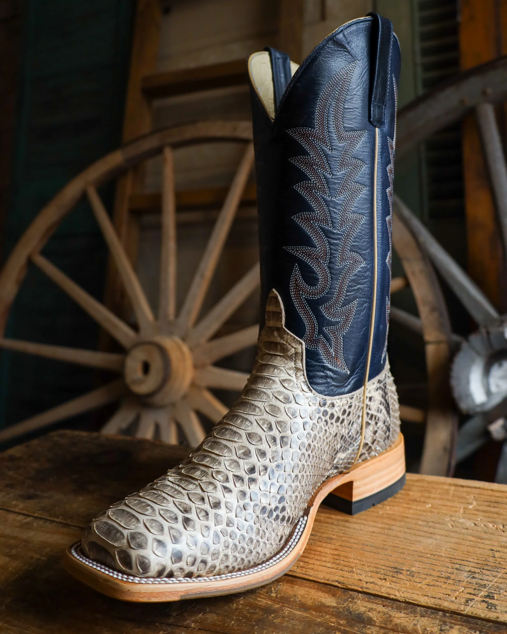 HORSE POWER MEN'S MINK PYTHON 13" BLUE BOOT - Image 5