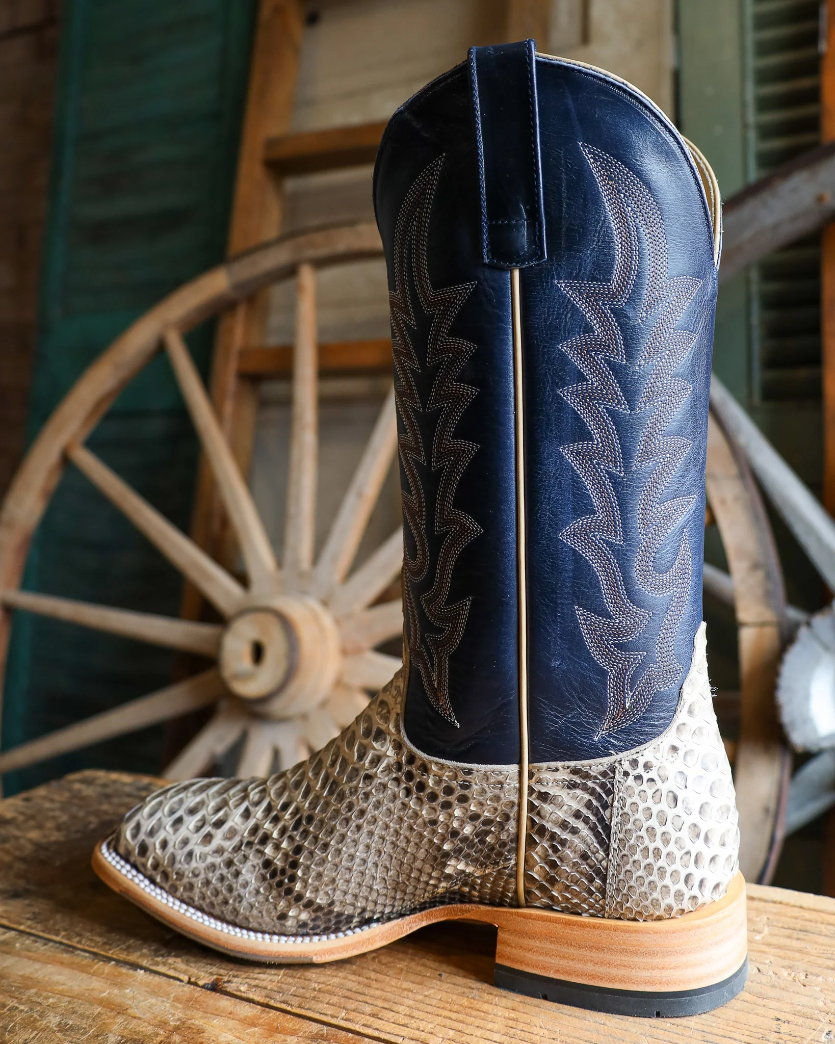 HORSE POWER MEN'S MINK PYTHON 13" BLUE BOOT - Image 6