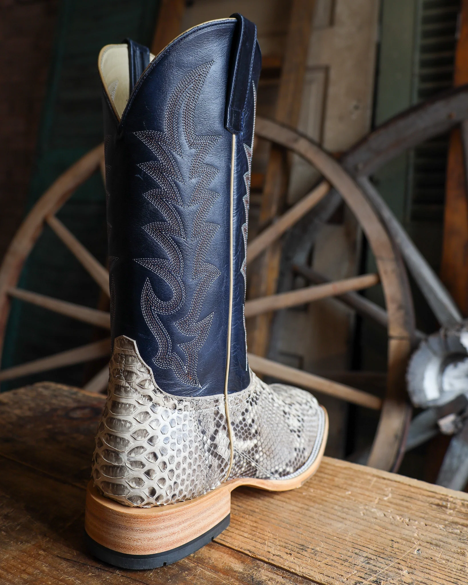 HORSE POWER MEN'S MINK PYTHON 13" BLUE BOOT - Image 7