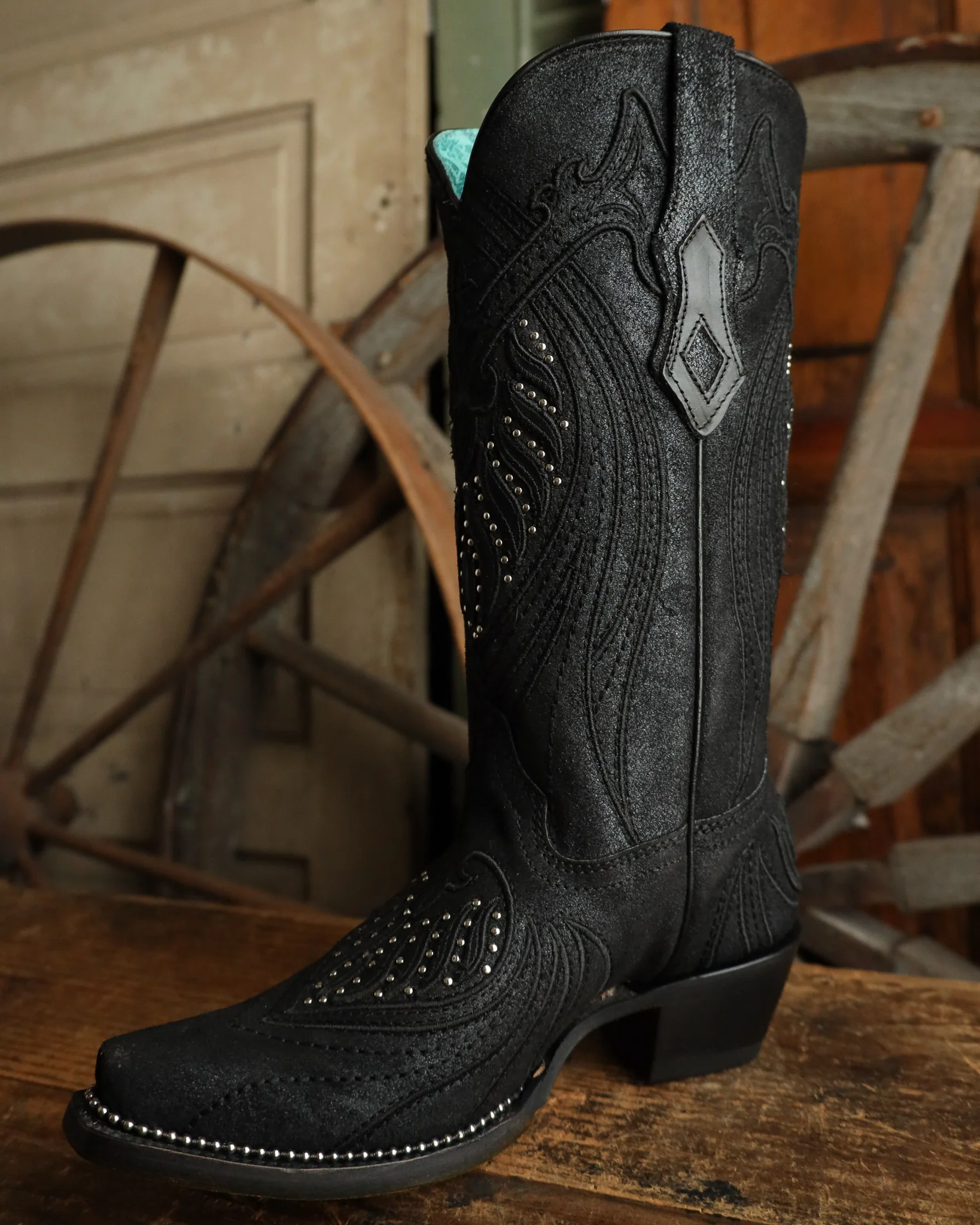 Corral Women's Overlay Embroidery Studs 13" Boot - Image 5