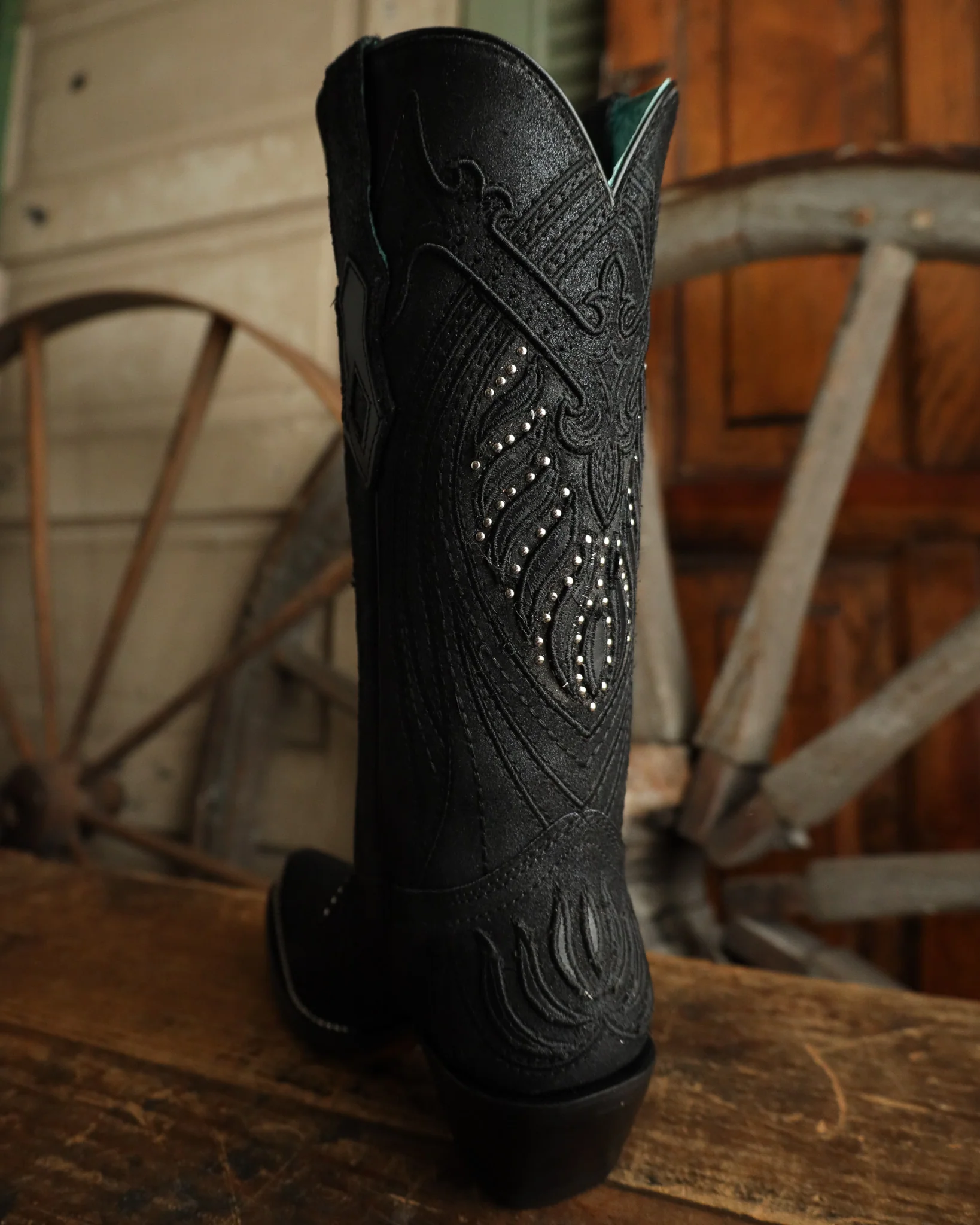 Corral Women's Overlay Embroidery Studs 13" Boot - Image 6