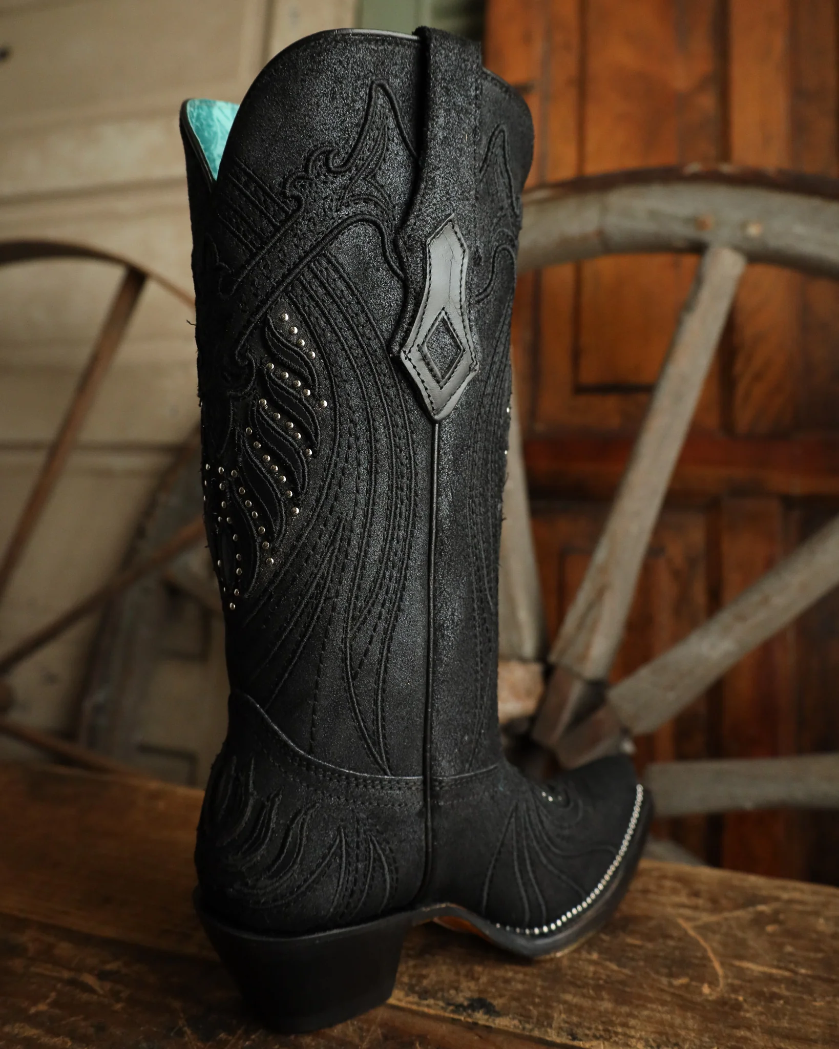 Corral Women's Overlay Embroidery Studs 13" Boot - Image 7