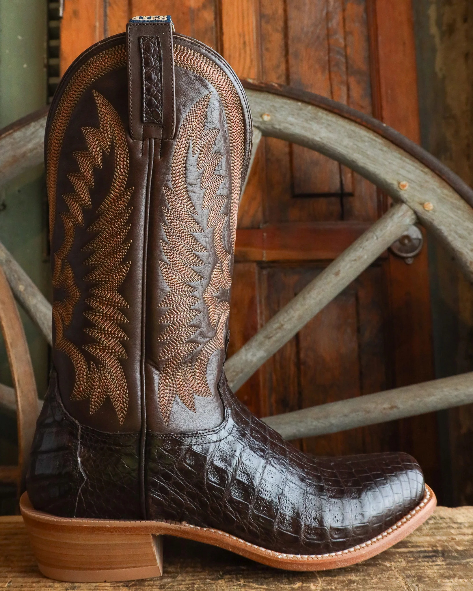 Hyer Men's Pratt Caiman Coffee and Chocolate 13" Boot