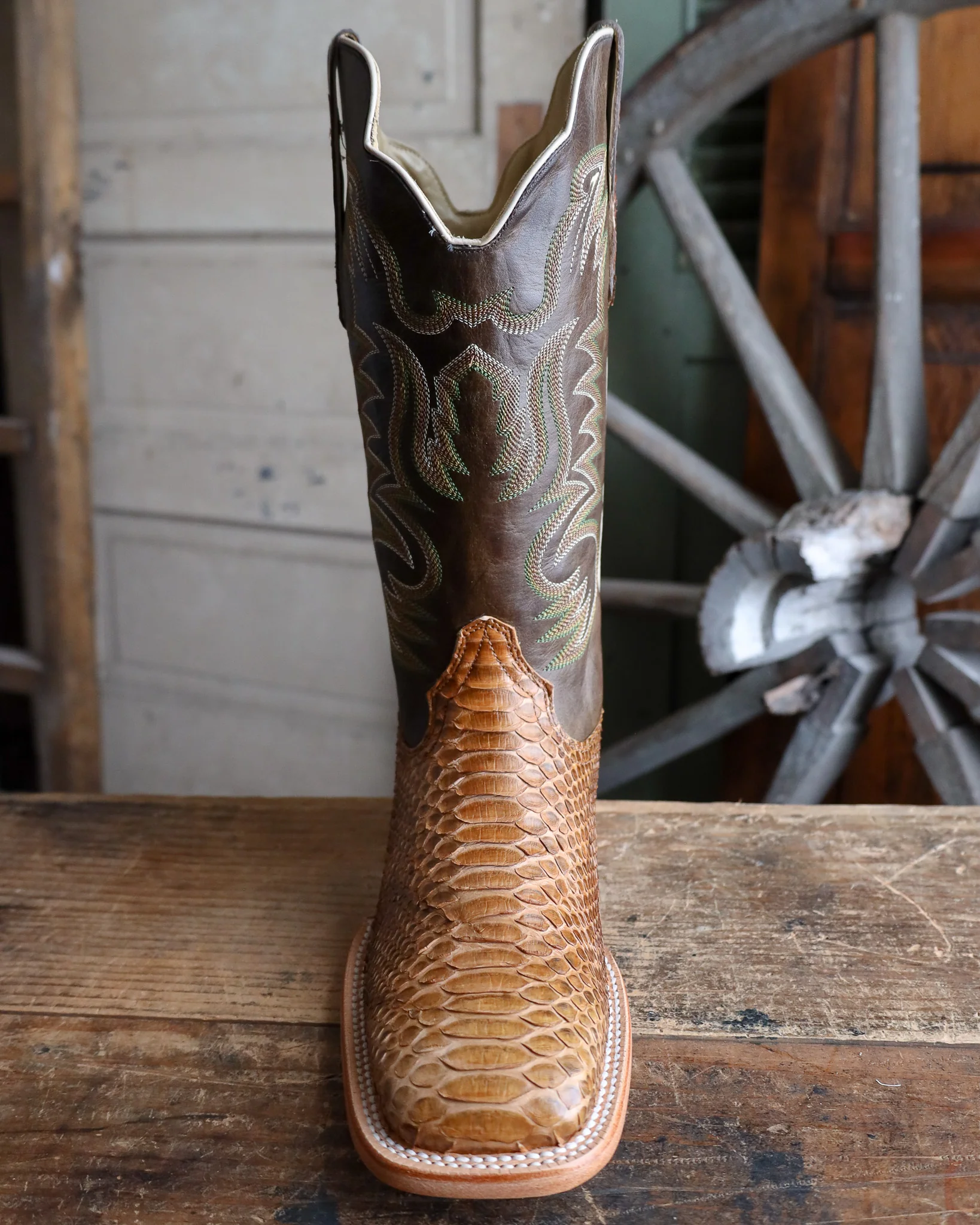 R. WATSON MEN'S SUEDED PYTHON BEIGE 13" BOOT - Image 3