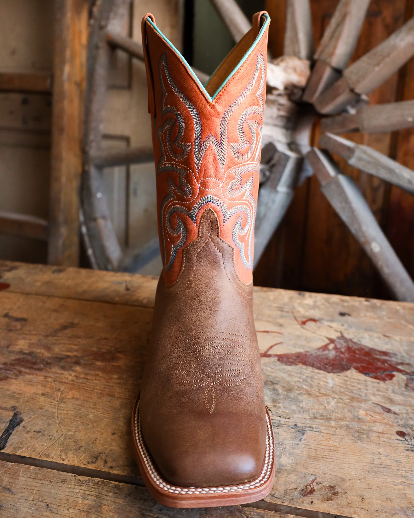 HORSE POWER MEN'S TAN COWHIDE ORANGE GOAT 11" BOOT - Image 3