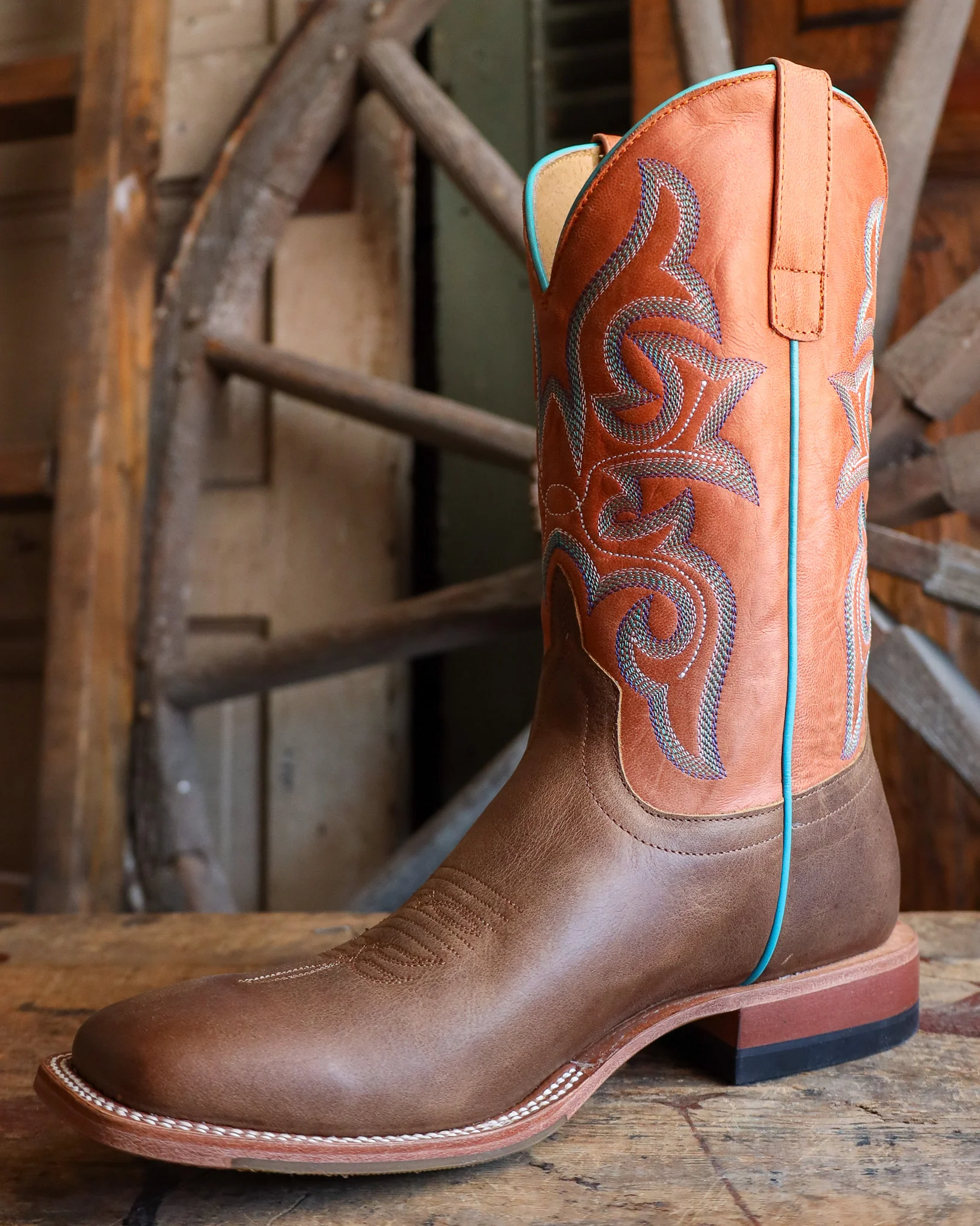 HORSE POWER MEN'S TAN COWHIDE ORANGE GOAT 11" BOOT - Image 4