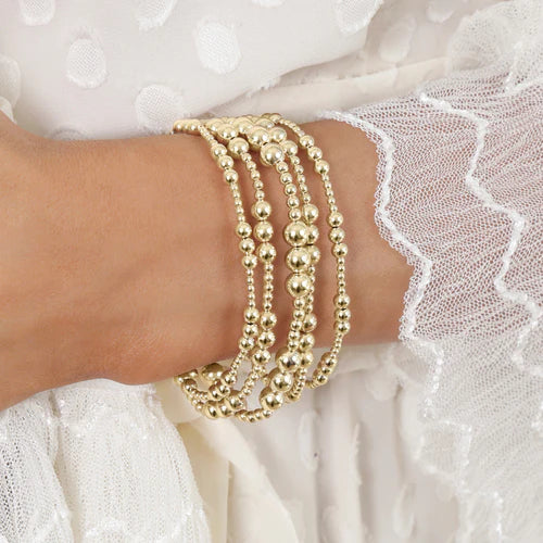 enewton classic joy pattern 4mm bead bracelet - gold - Image 2