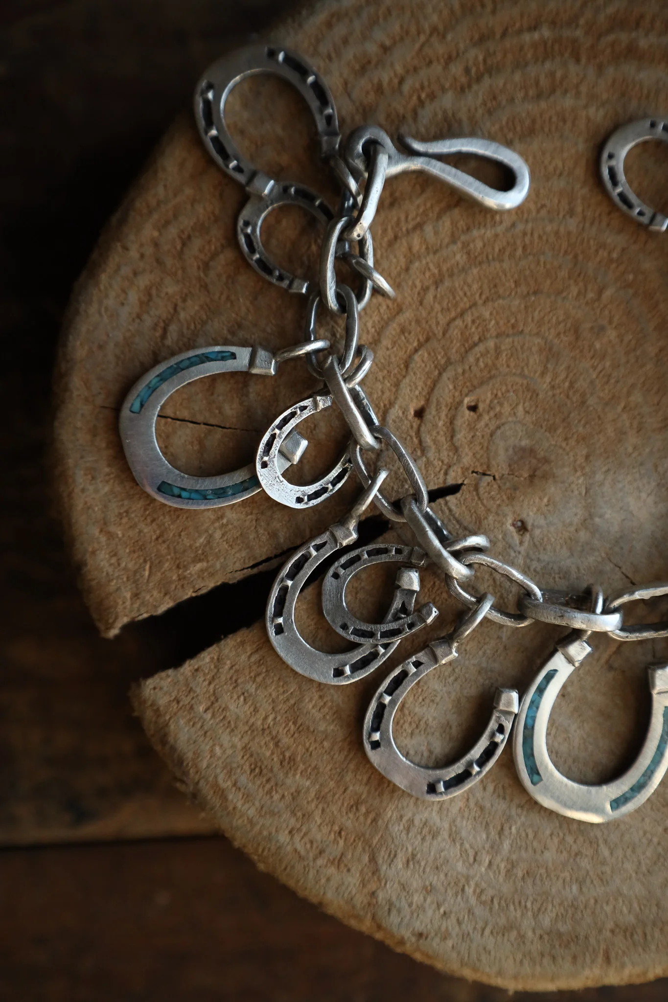 Love Tokens Lucky Me Horseshoes Turquoise Inlay Bracelet - Image 2