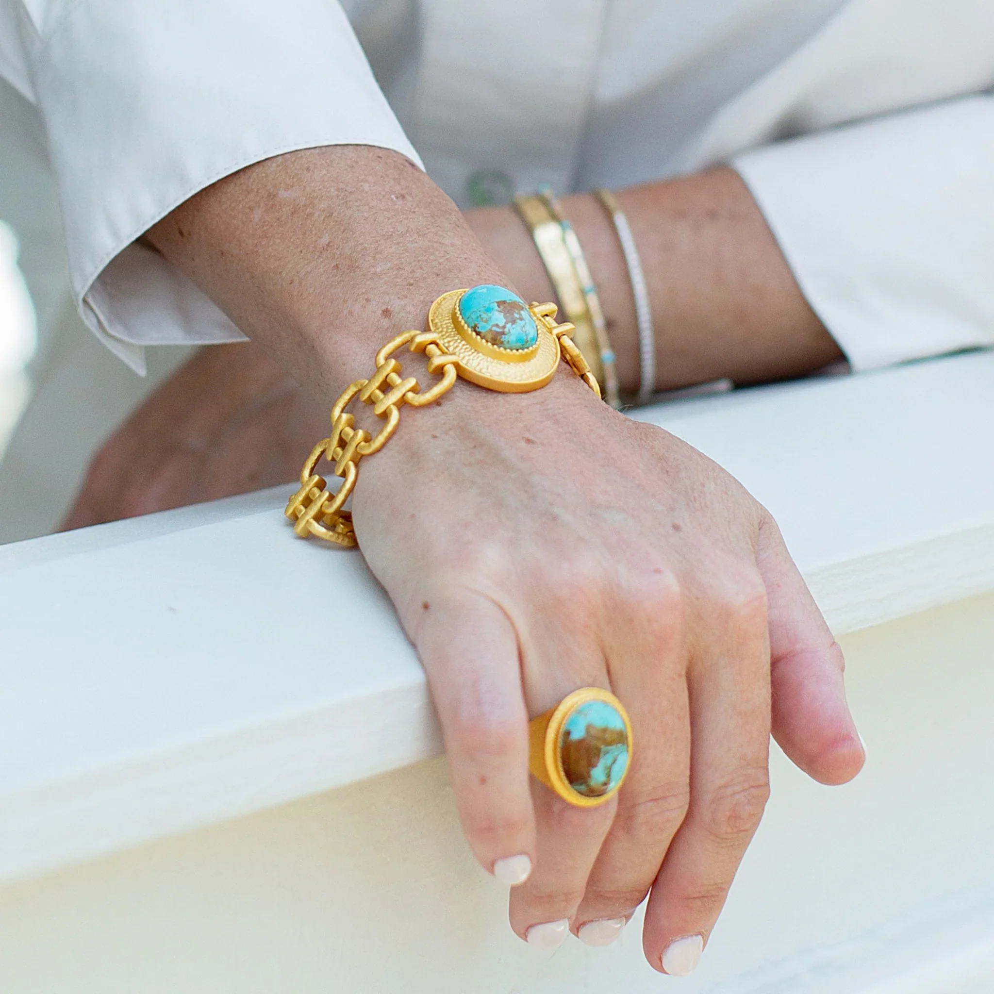 Christina Greene Meet Me in Mykonos Chain Bracelet - Turquoise - Image 2