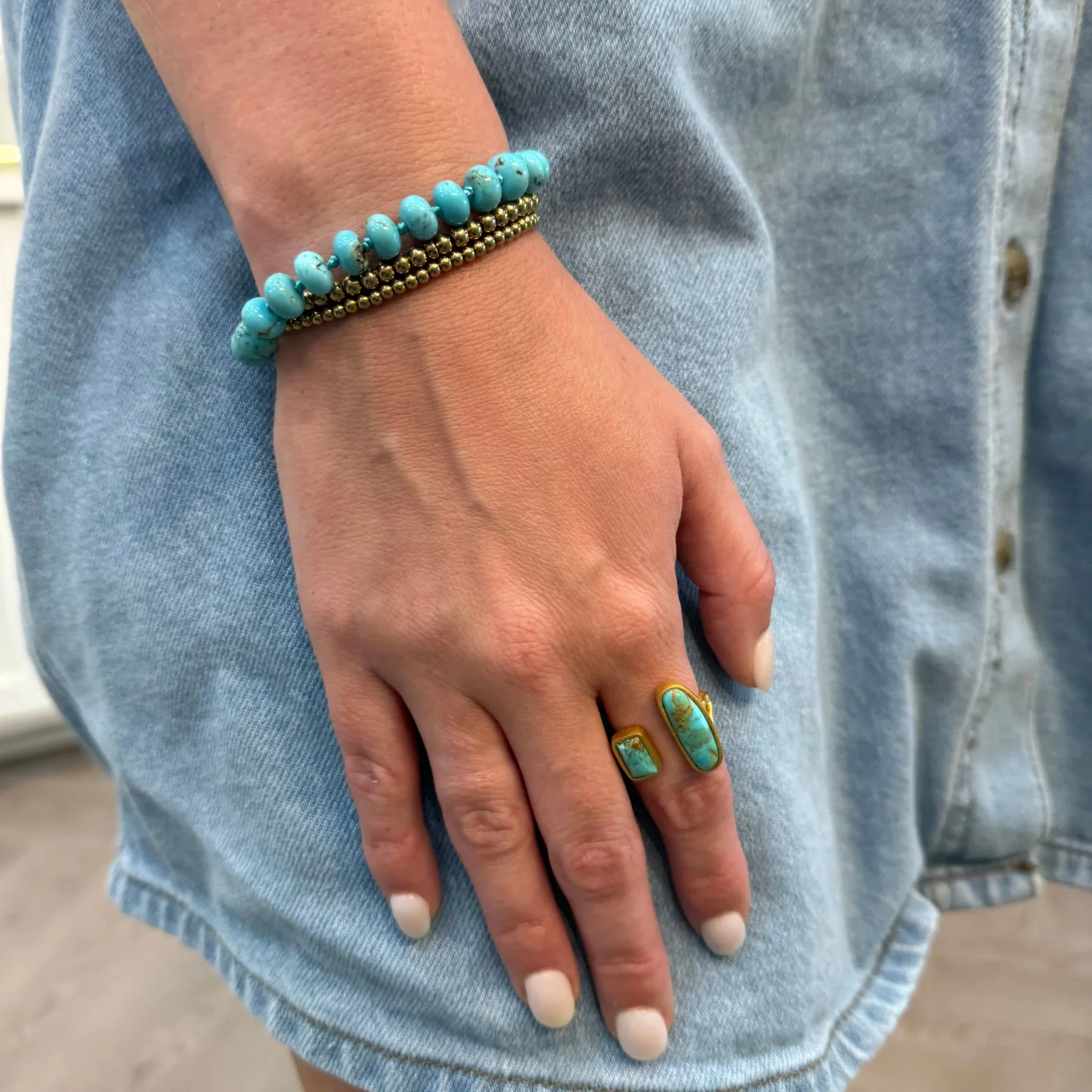 Christina Greene Eternal Turquoise Beaded Knotted Bracelet - Image 2