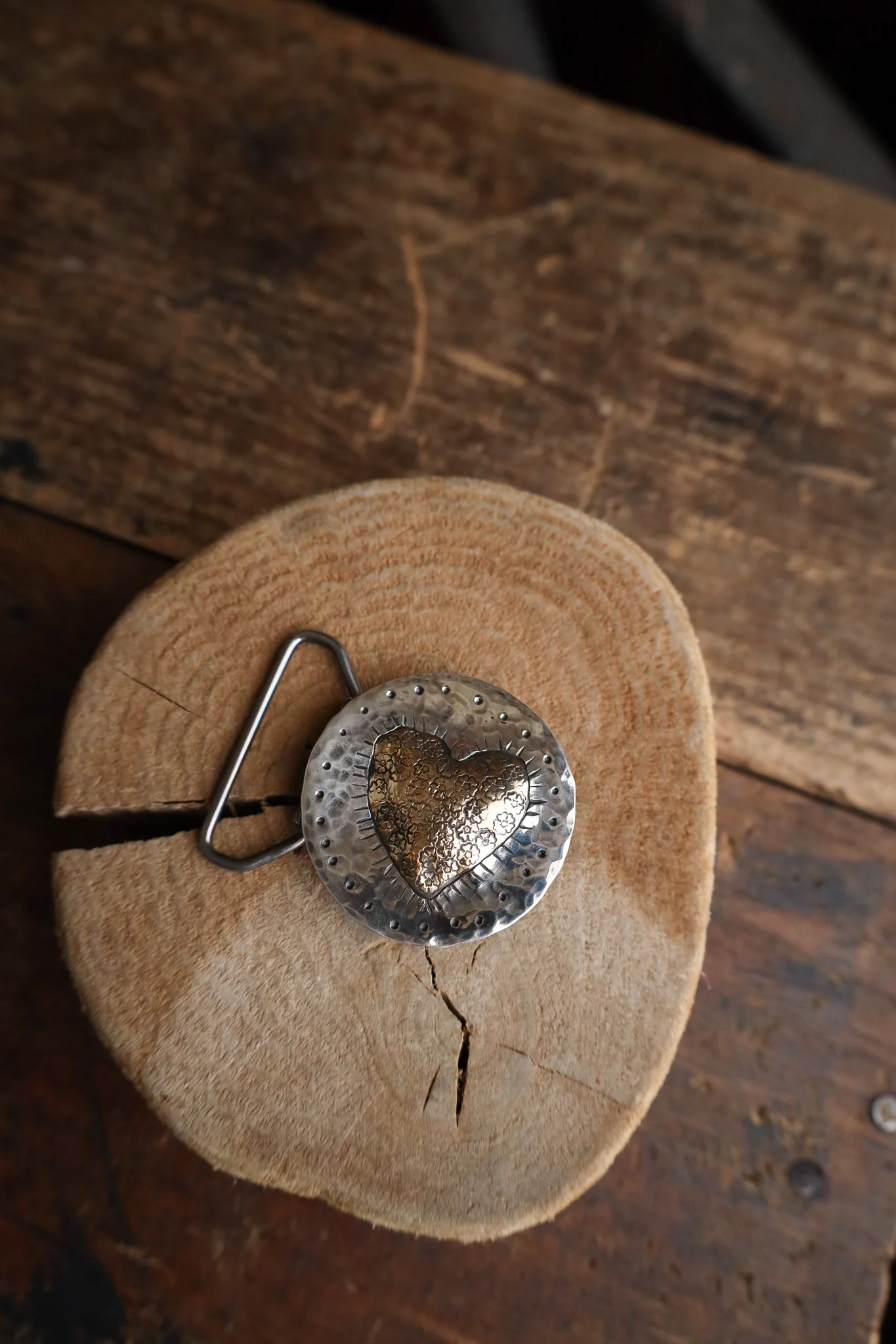 Margaret Sullivan Brass Heart Puffy Buckle - Image 3