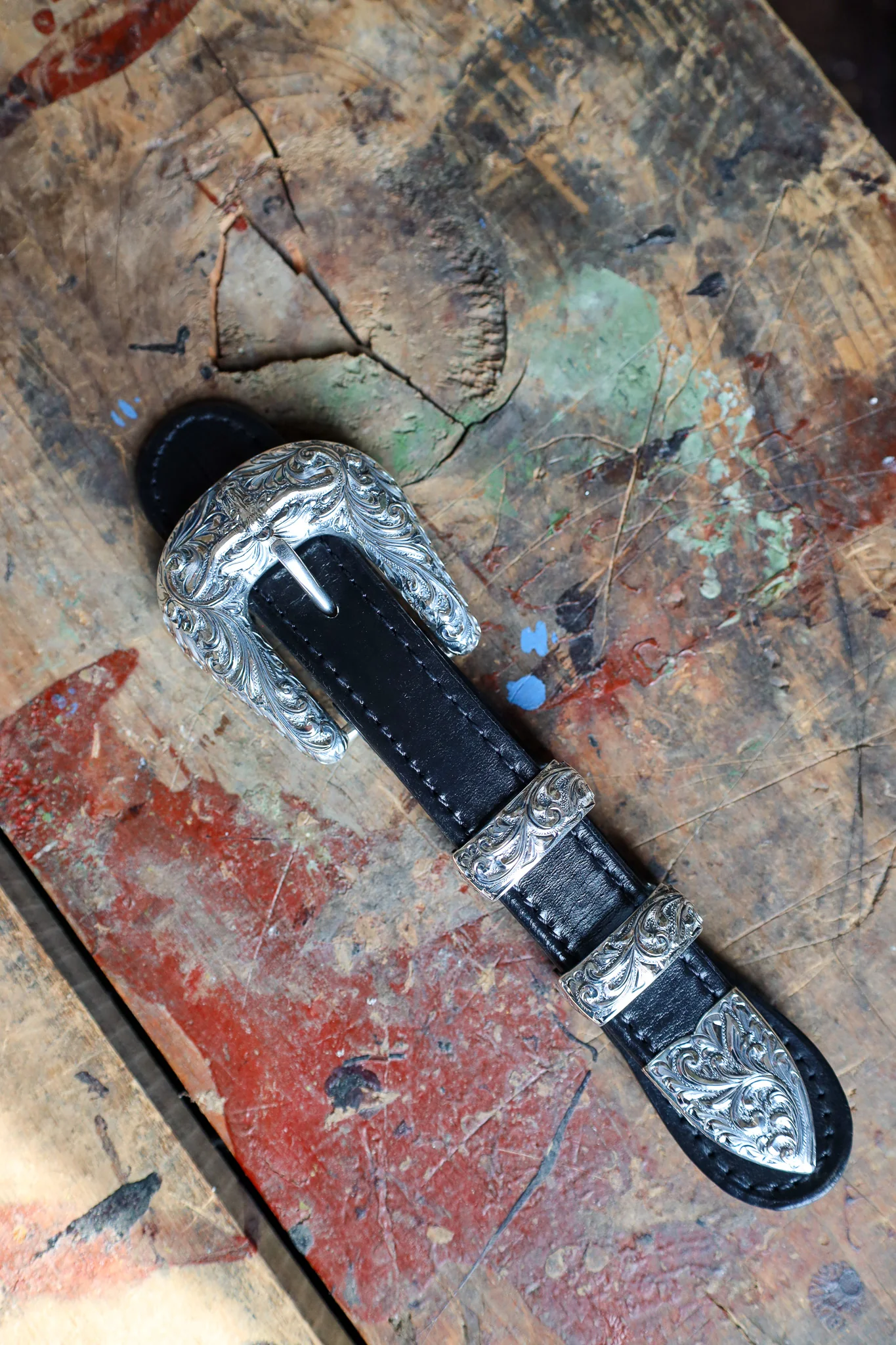Maverick Exclusive Vogt 4 Piece Longhorn 1" Engraved Buckle Set - Image 3