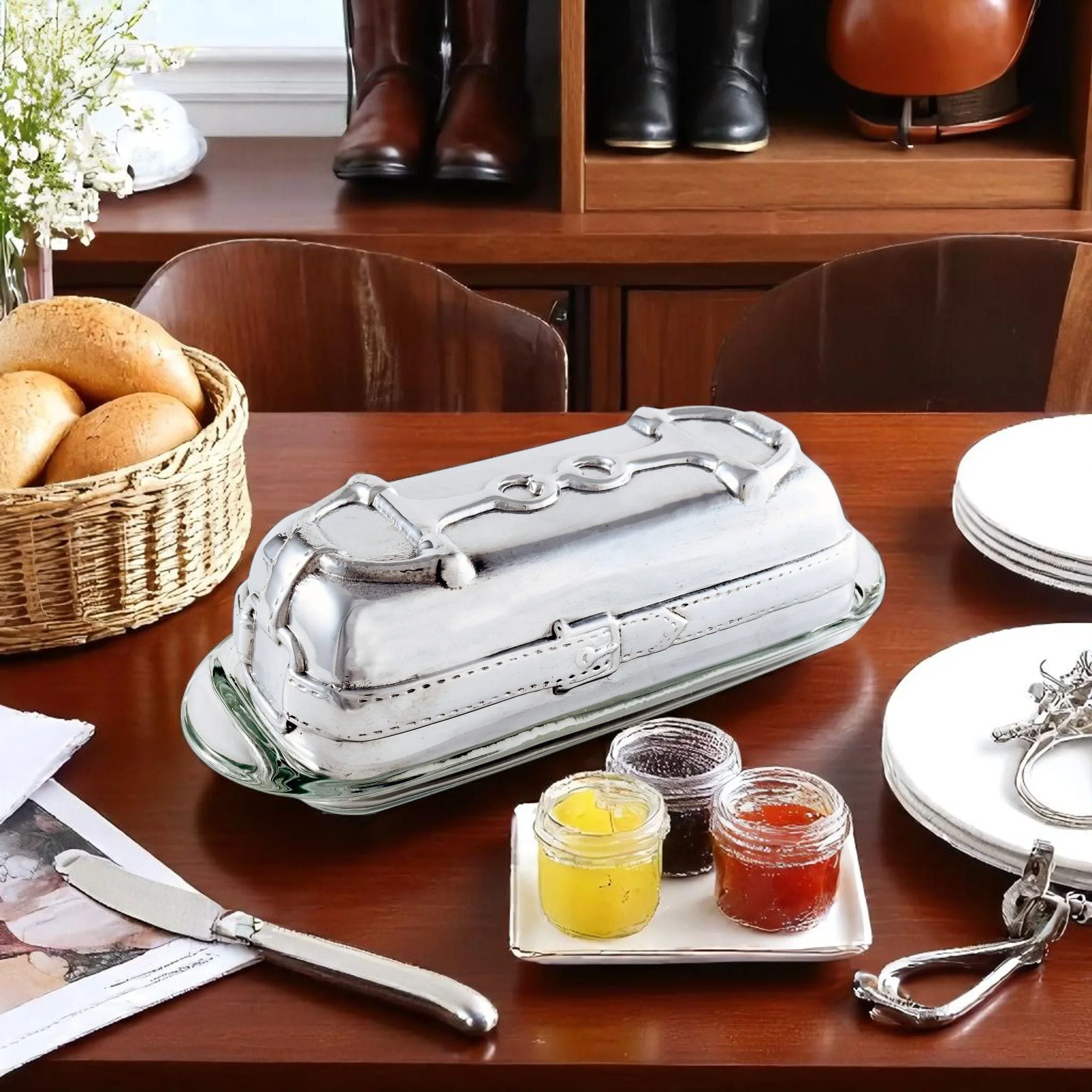 Arthur Court Equestrian Butter Dish - Image 4