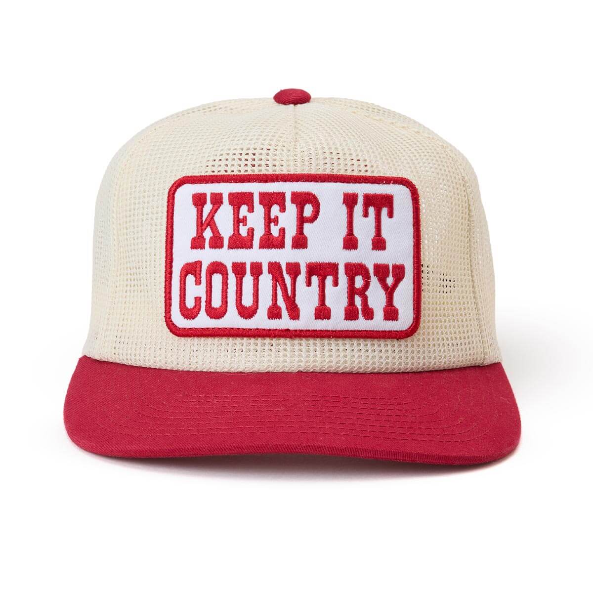 Seager Keep It Country All-Mesh Trucker Snapback Cream/Red - Image 2