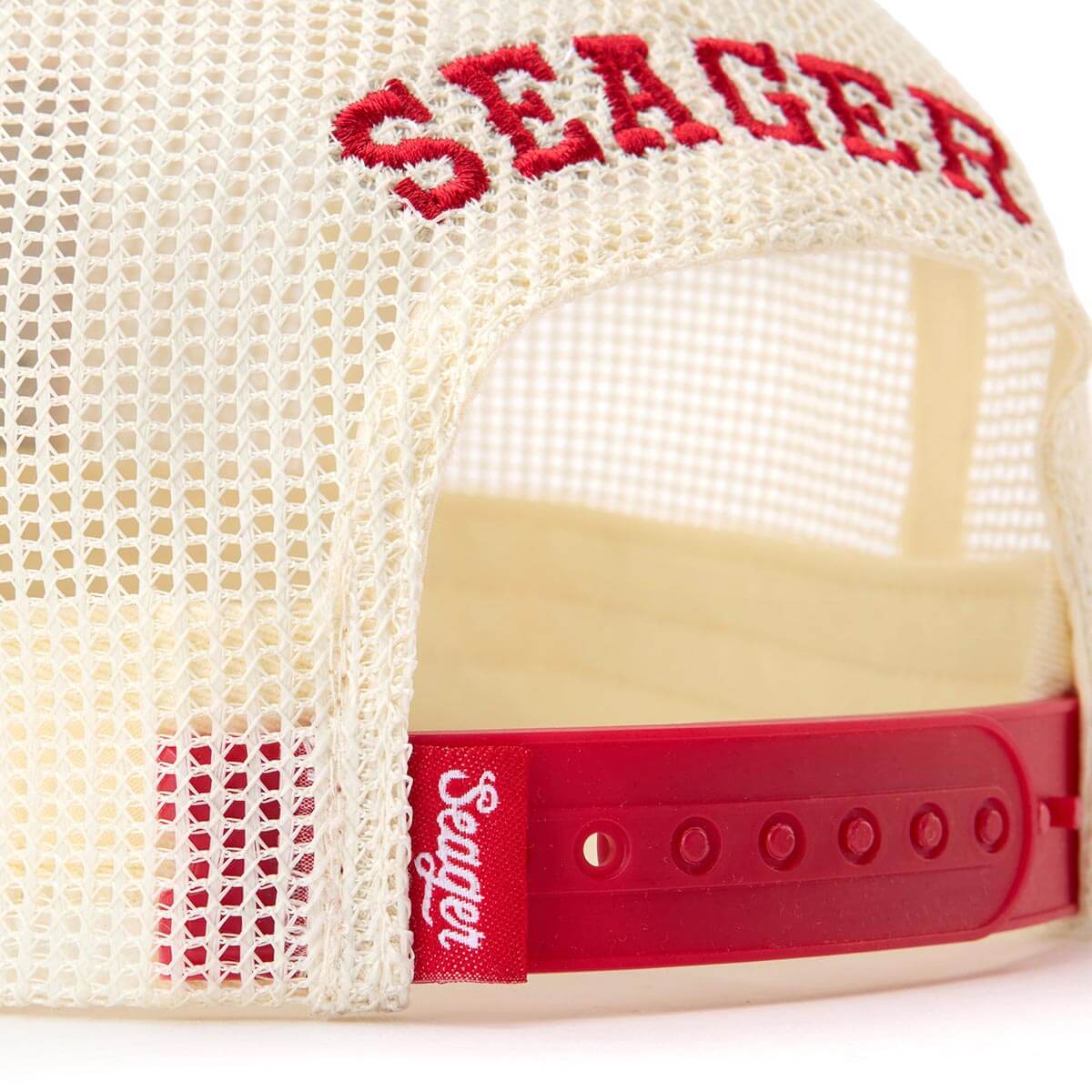 Seager Keep It Country All-Mesh Trucker Snapback Cream/Red - Image 5