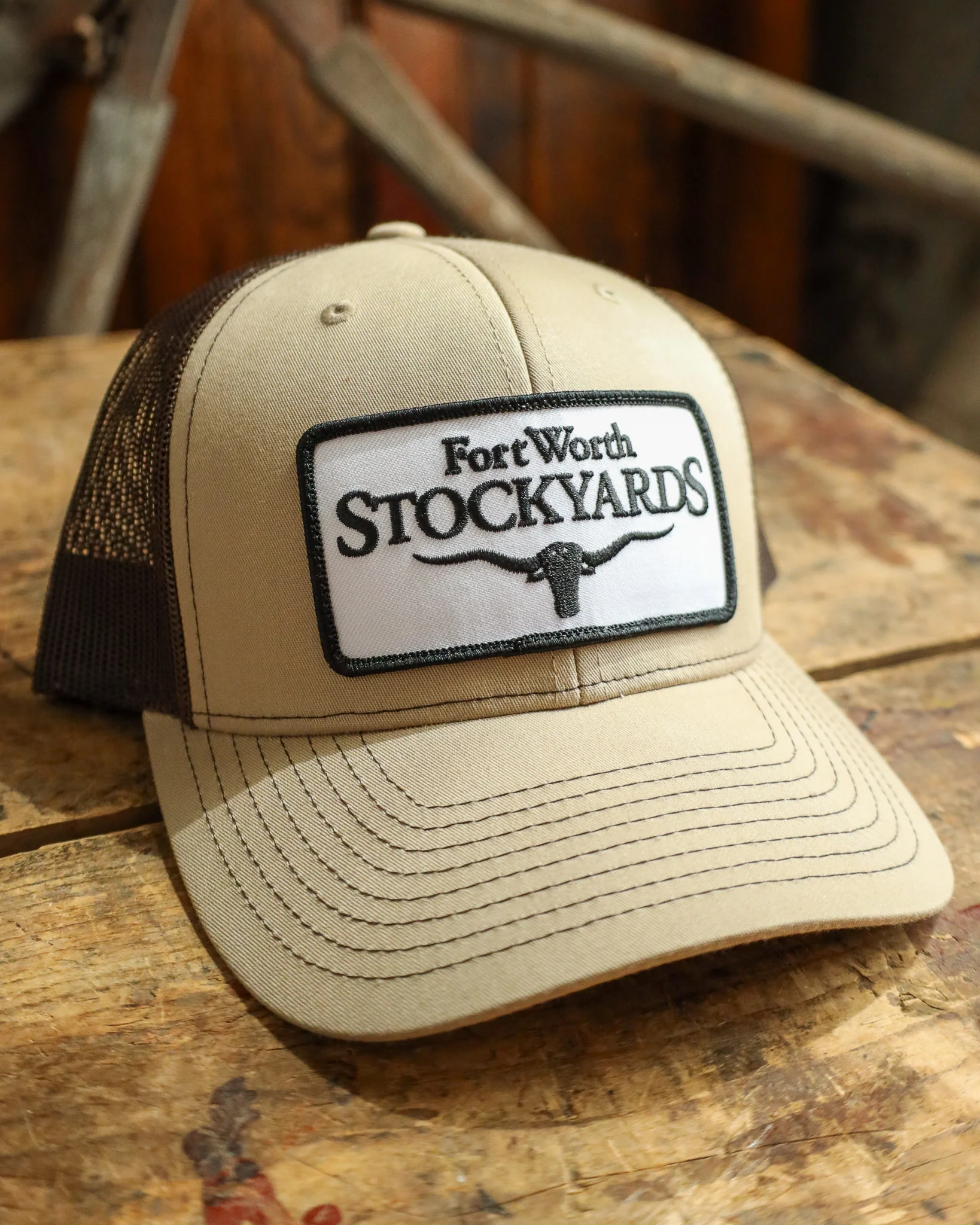 Fort Worth Stockyards Cap- Khaki/Coffee - Image 2