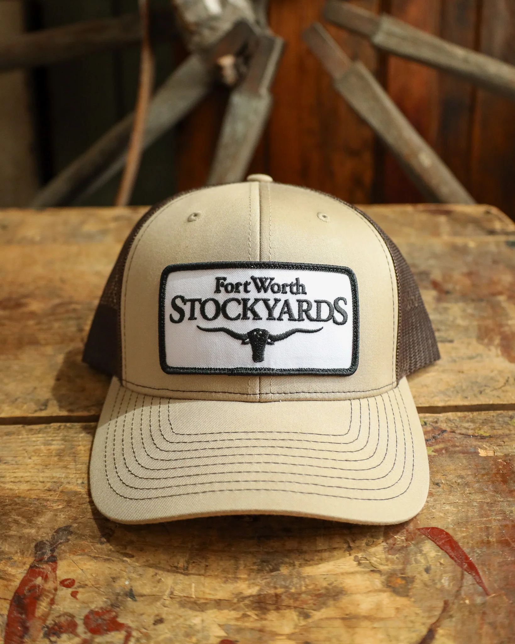 Fort Worth Stockyards Cap- Khaki/Coffee - Image 5