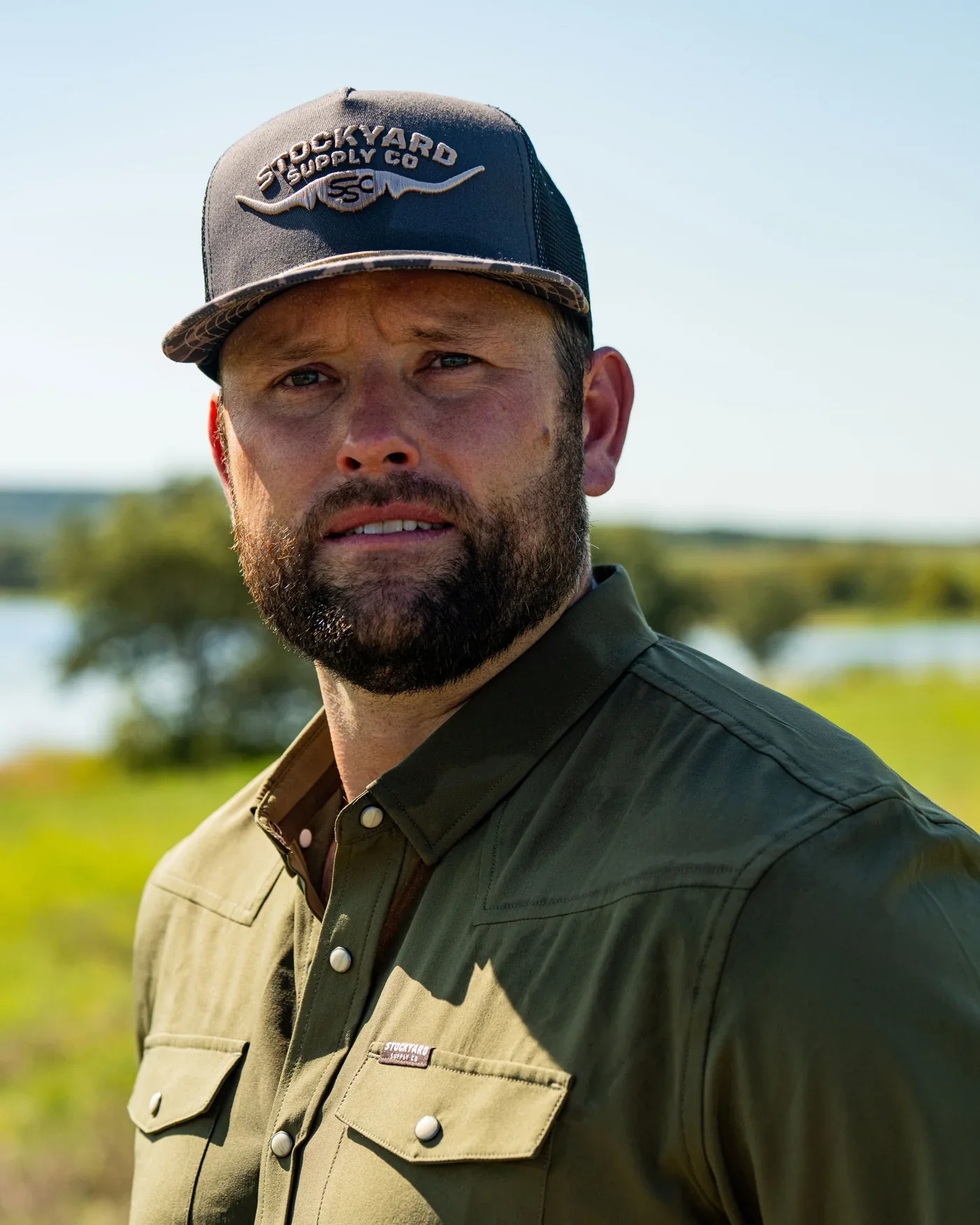 Stockyard Supply Co. "The Commander" Hat - Charcoal/Camo - Image 4