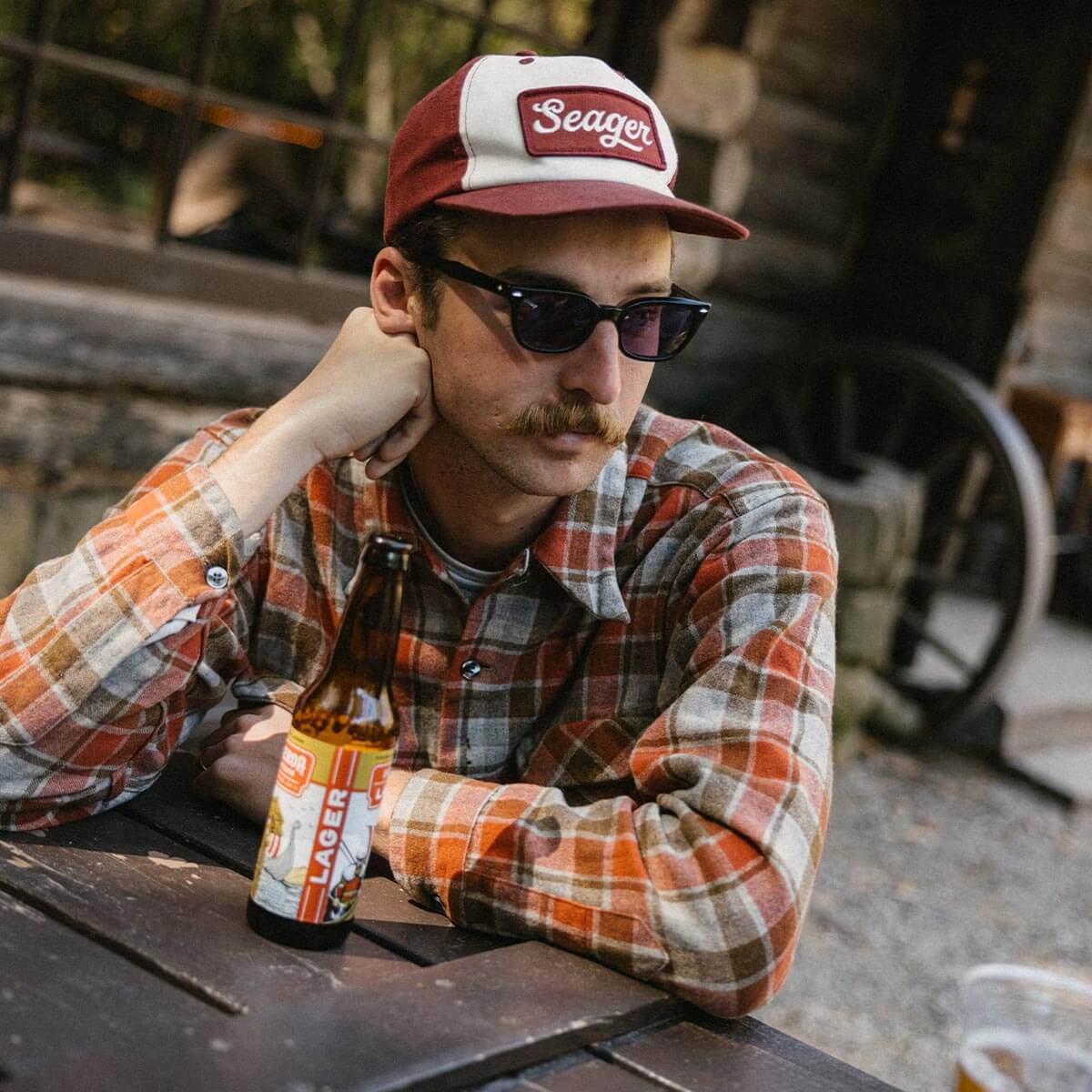 Seager Uncle Bill Hemp Snapback Red/White - Image 3