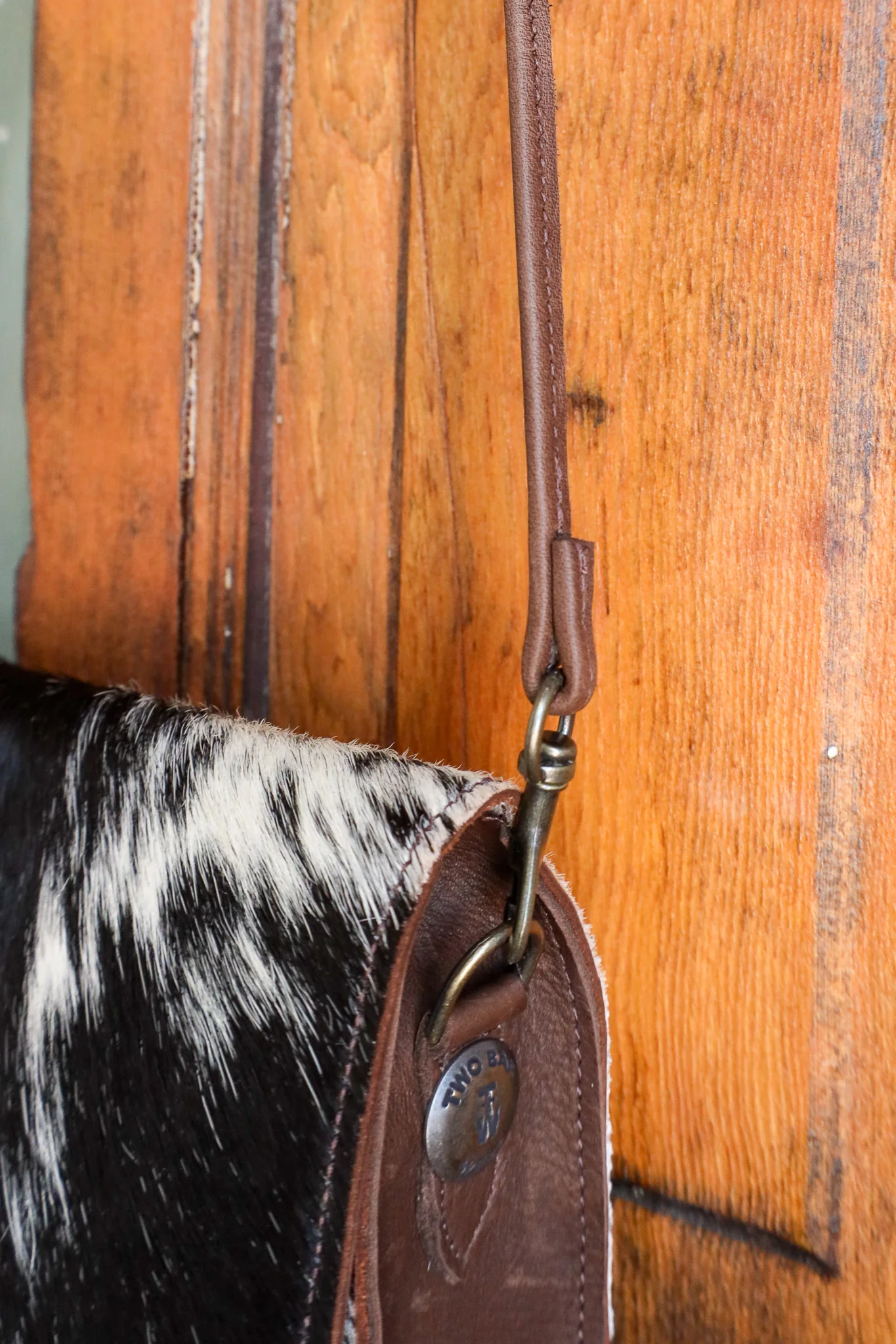 Two Bar West Envelope Hair on Hide Clutch Crossbody Purse - Image 5