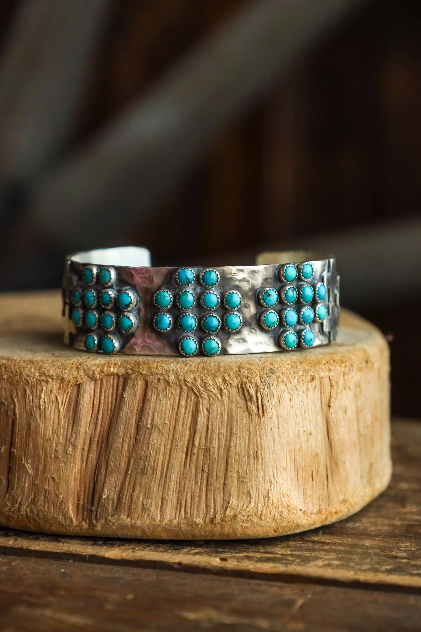 Richard Schmidt 3/4" 36 Turquoise 9 Crosses Cuff