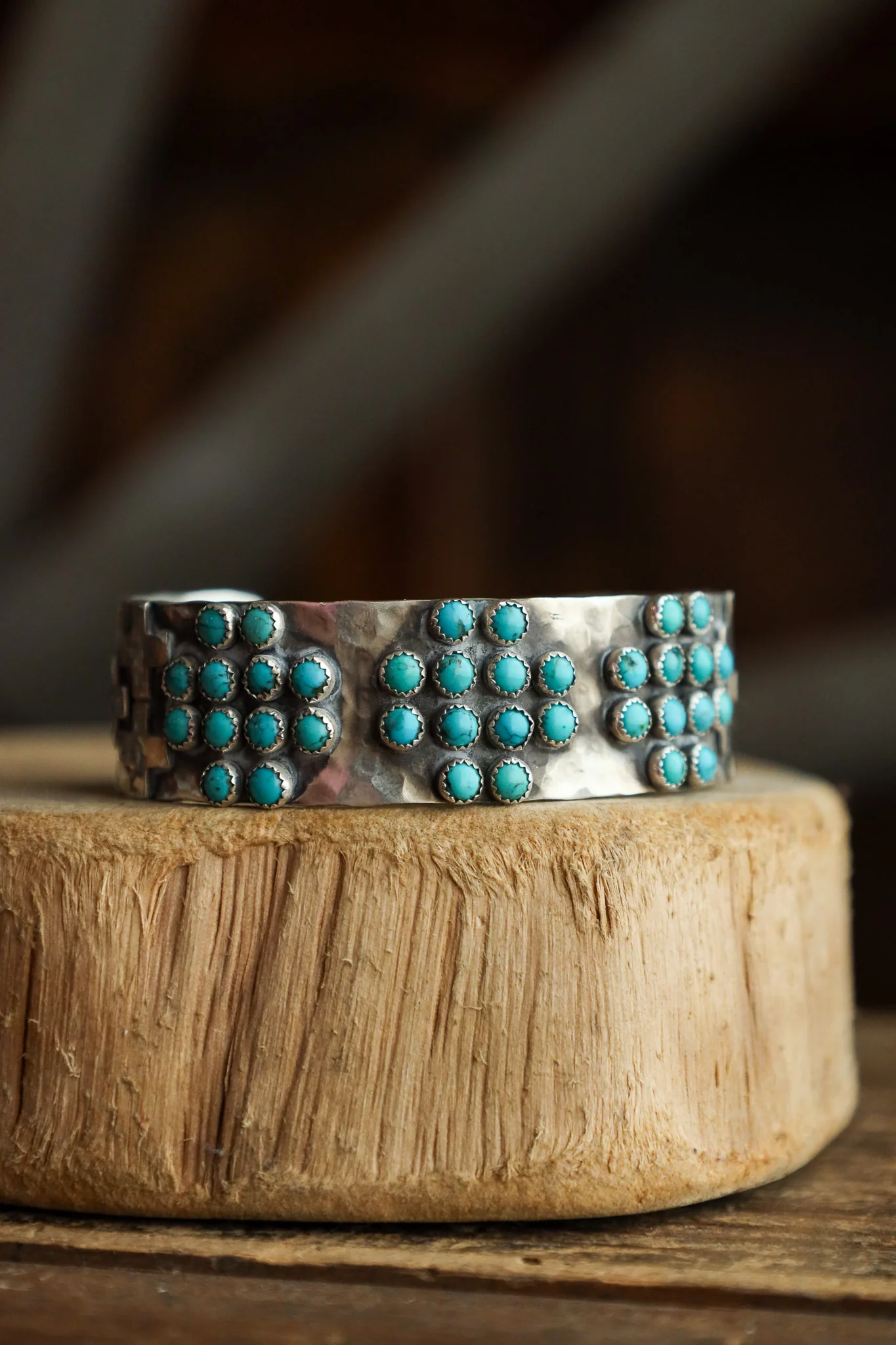 Richard Schmidt 3/4" 36 Turquoise 9 Crosses Cuff - Image 6