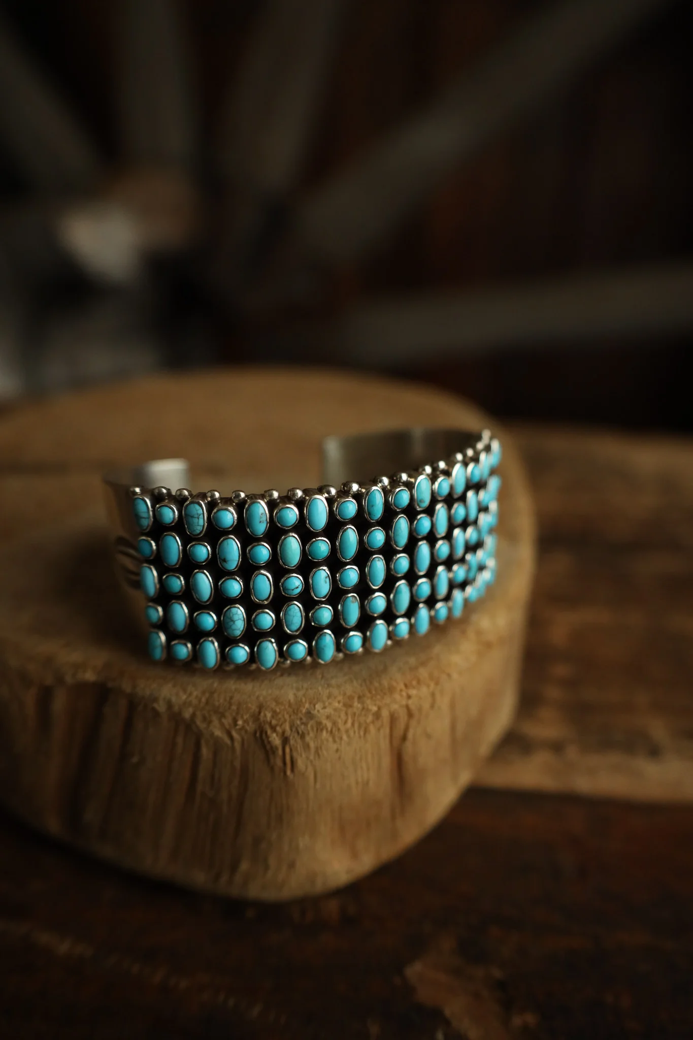 5 Rows Tiny Turquoise 1" Wide Cuff - Image 2