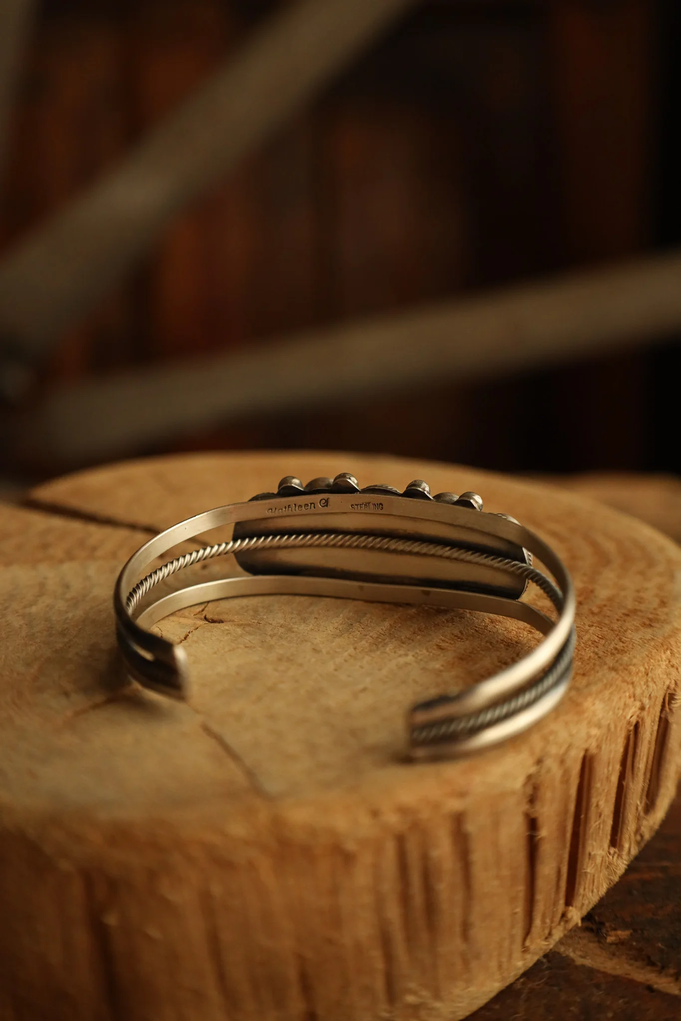 7 Turquoise 8 Sterling Silver Dots Cuff - Image 6