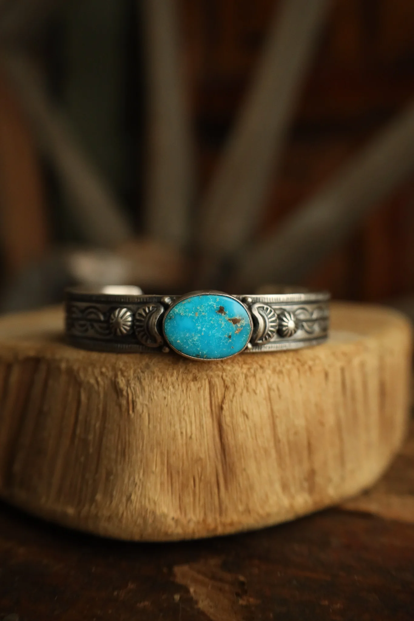 Blue Turquoise Fancy Band Cuff